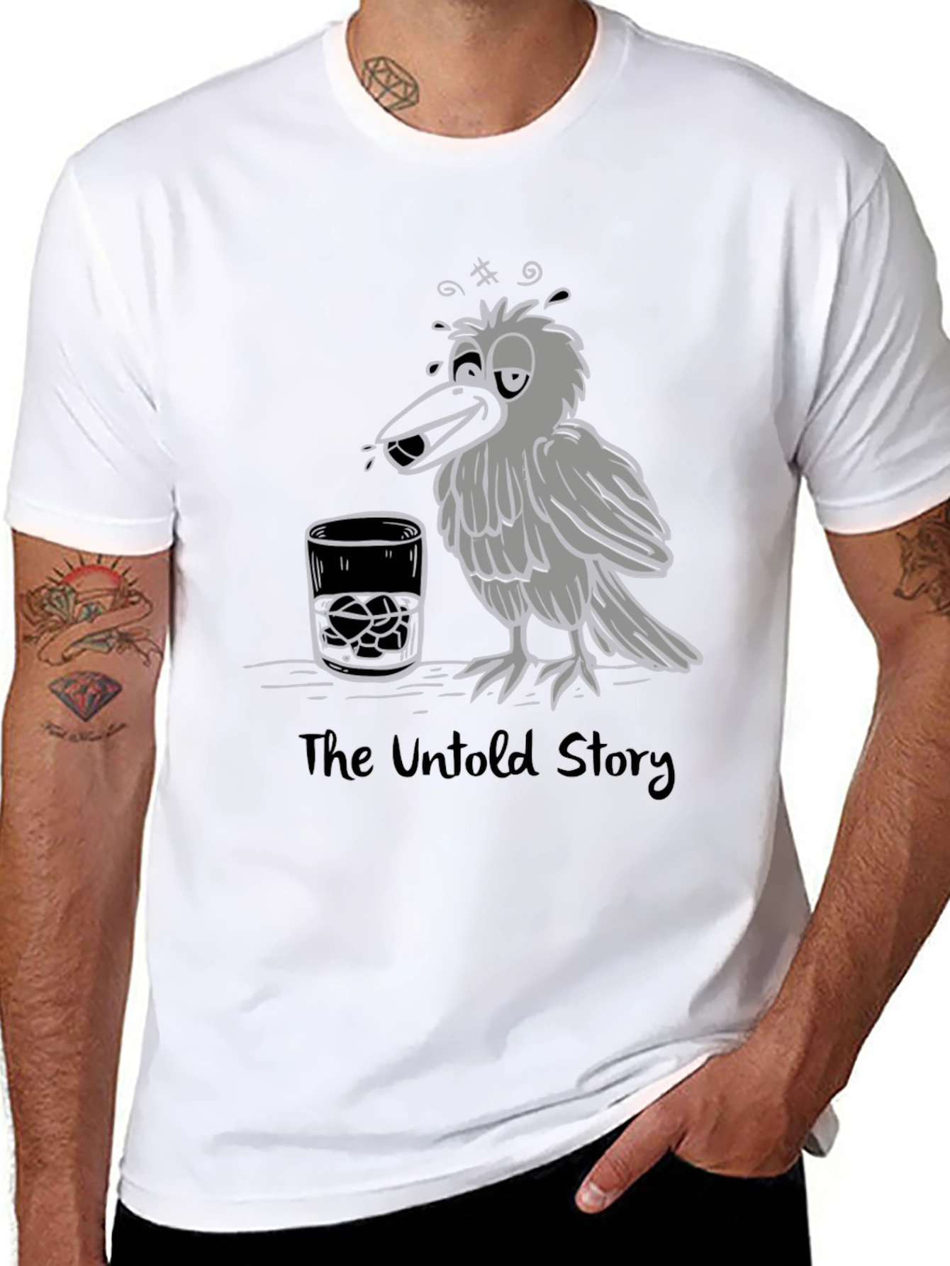 Drunk Crow Graphic T-Shirt - The Untold Story