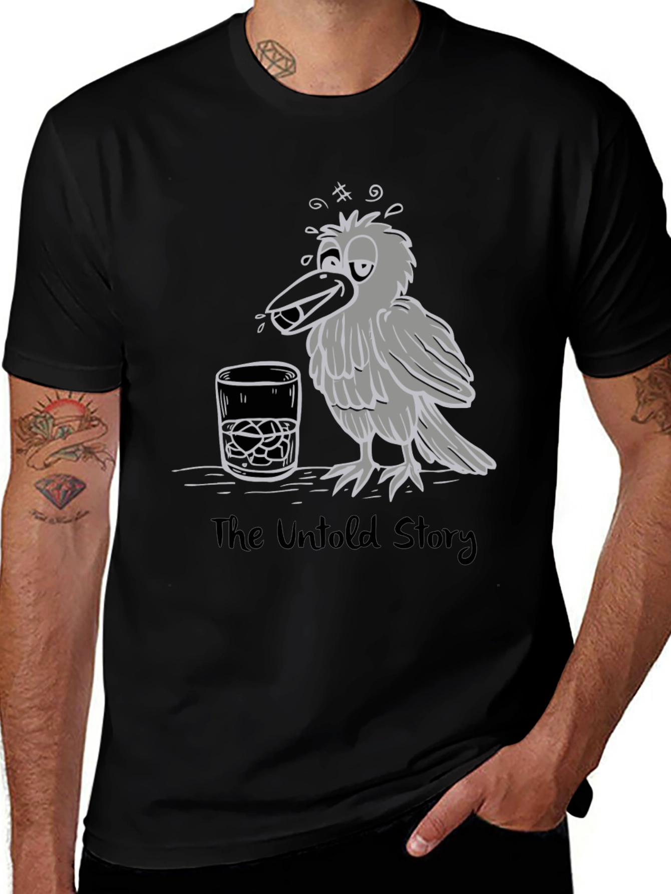 Drunk Crow Graphic T-Shirt - The Untold Story