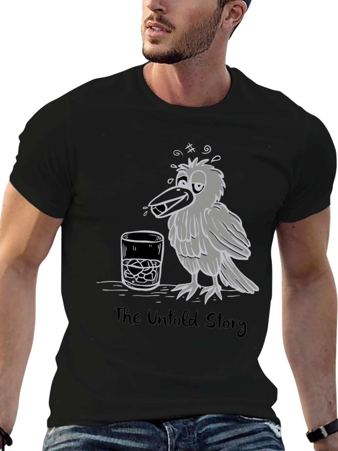Drunk Crow Graphic T-Shirt - The Untold Story