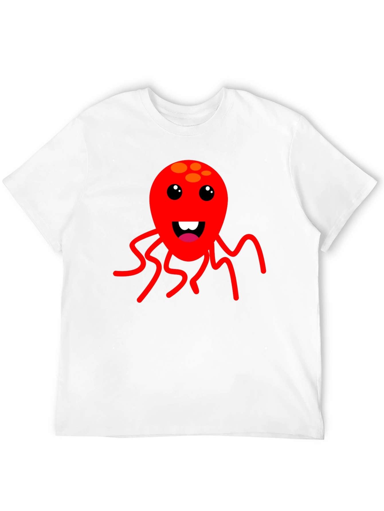 Cartoon Octopus Graphic Tee - Fun Black T-Shirt