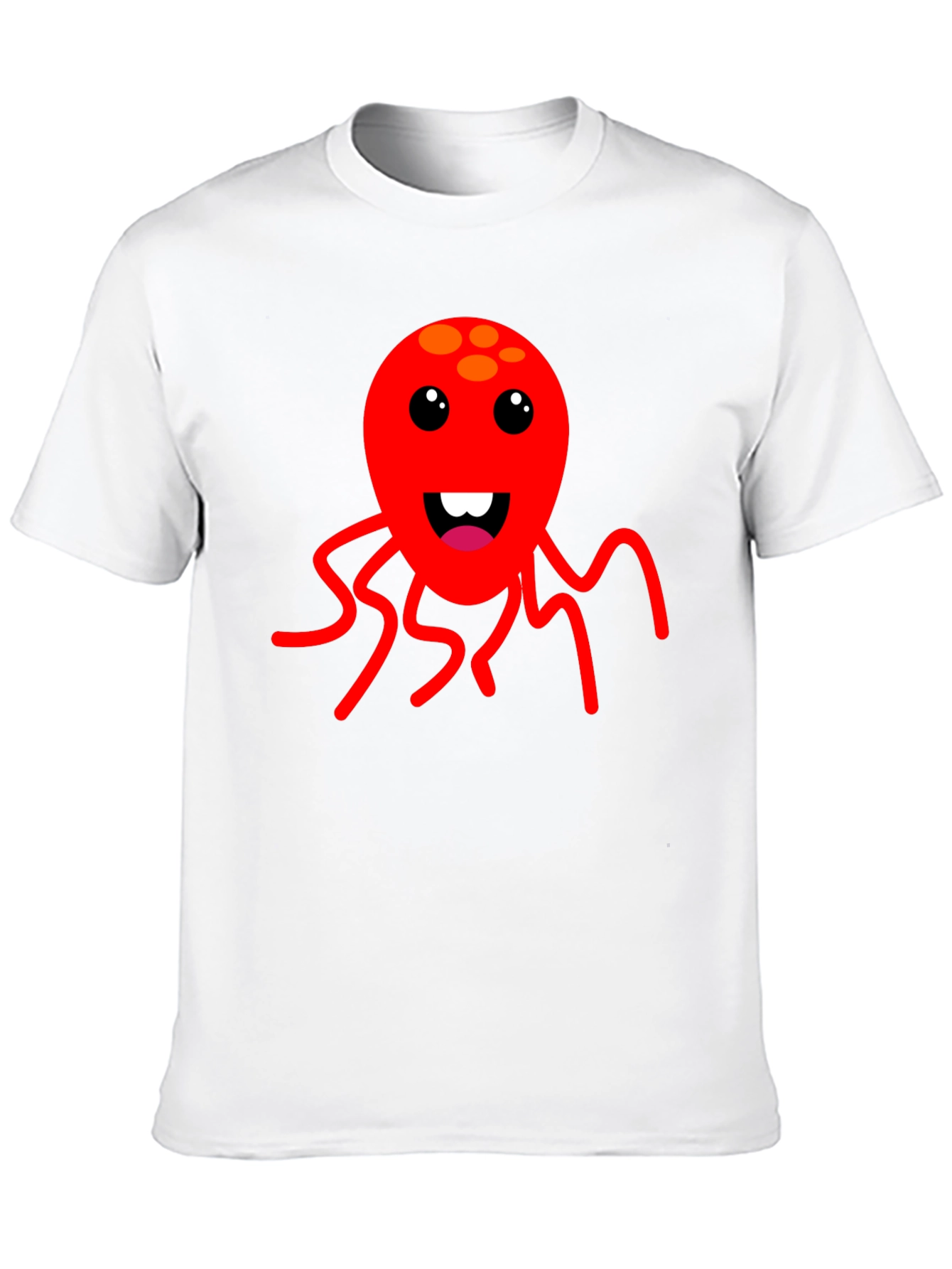 Cartoon Octopus Graphic Tee - Fun Black T-Shirt