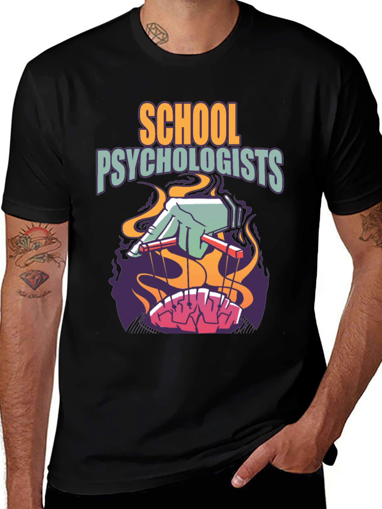 School Psychologist Puppet Brain Tee