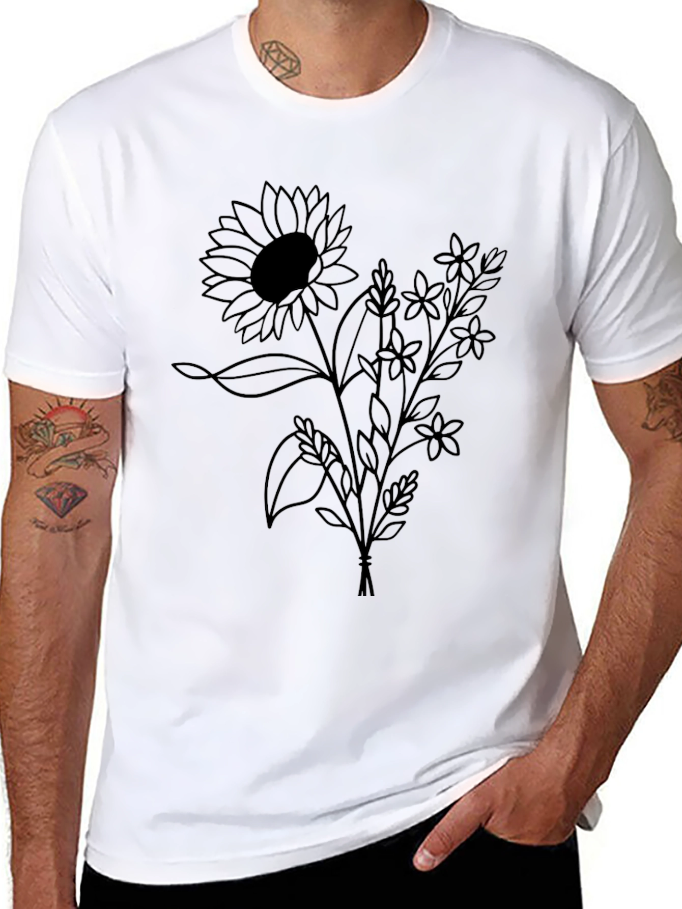 Black Floral Bouquet Graphic Tee