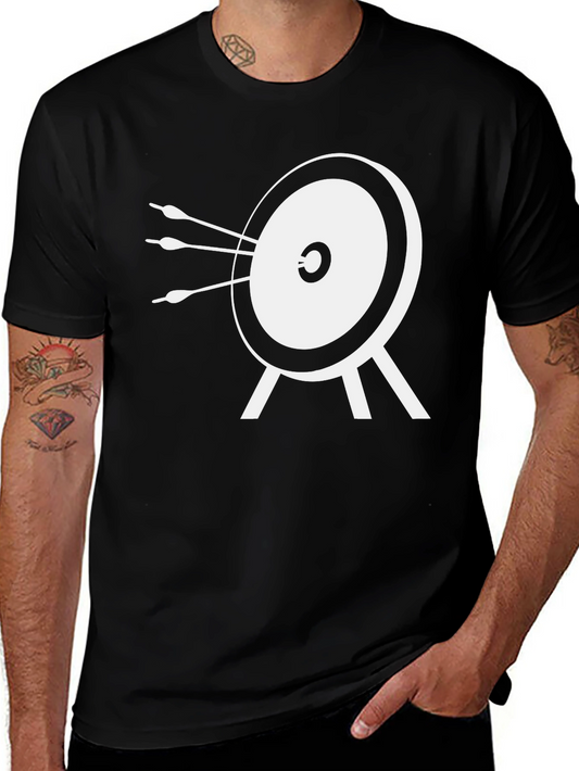 Archery Target T-Shirt - Black Cotton Tee with Arrow Graphic