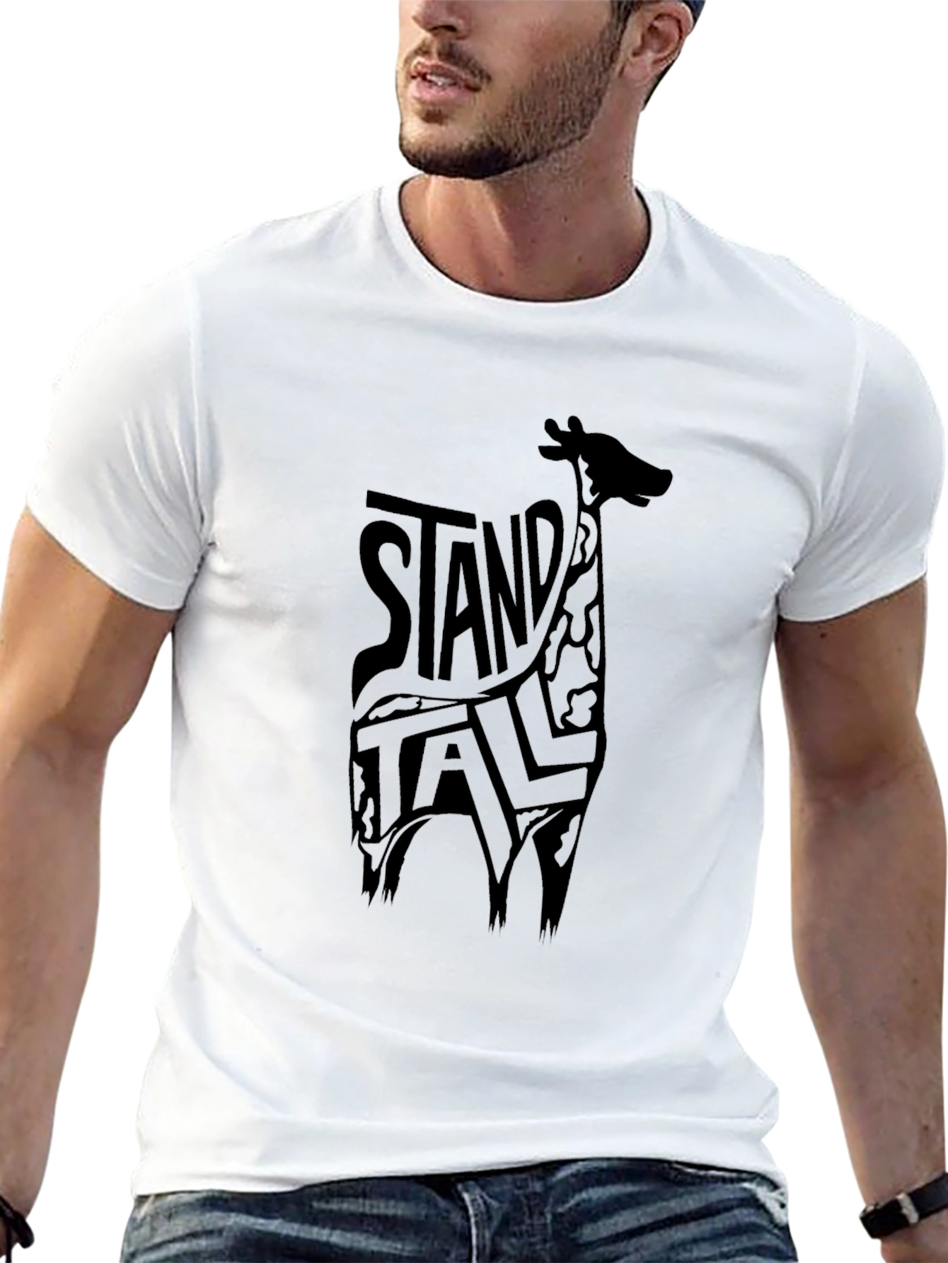 Stand Tall Giraffe Graphic Tee - Black