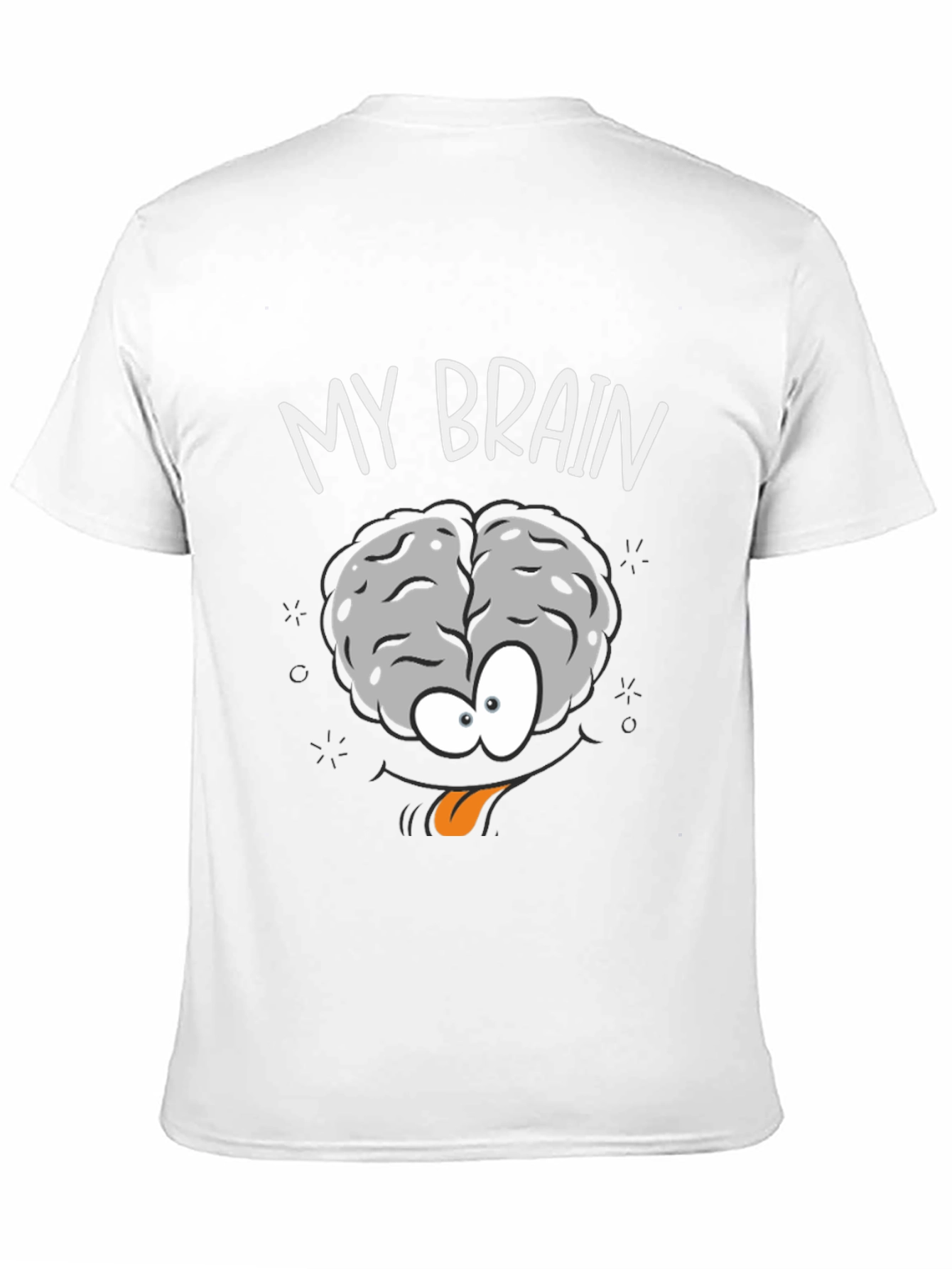 Funny My Brain Cartoon Black T-Shirt