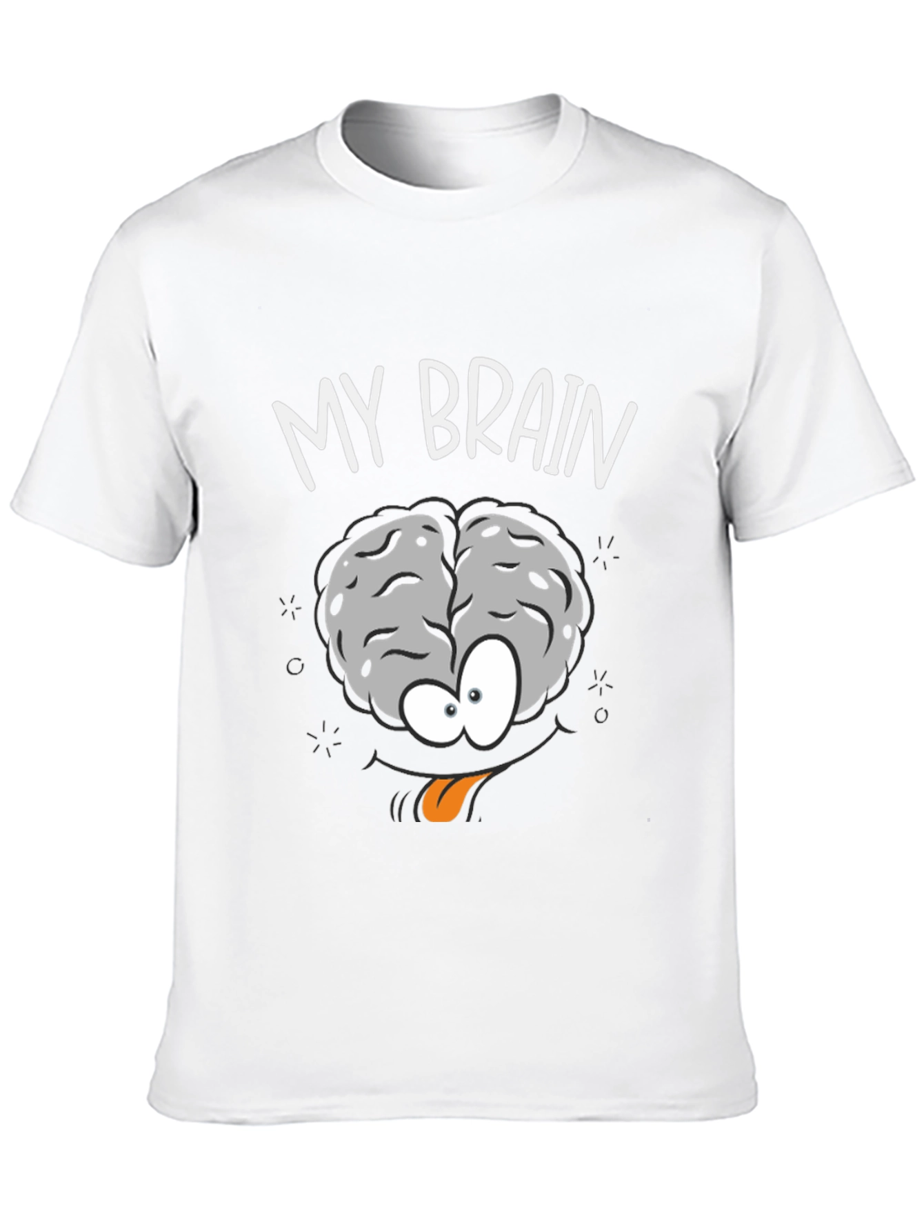 Funny My Brain Cartoon Black T-Shirt