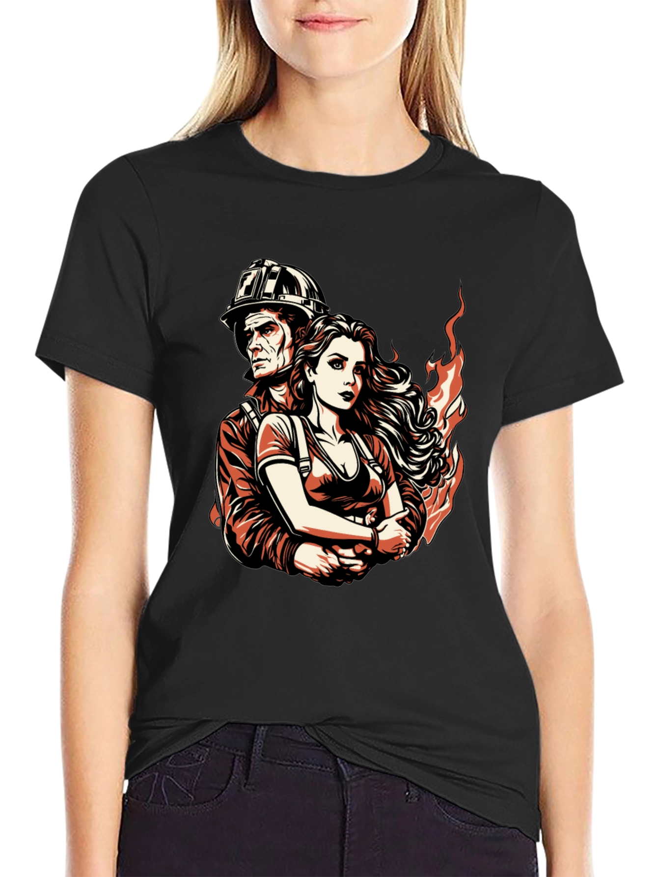 Firefighter Couple Graphic Tee