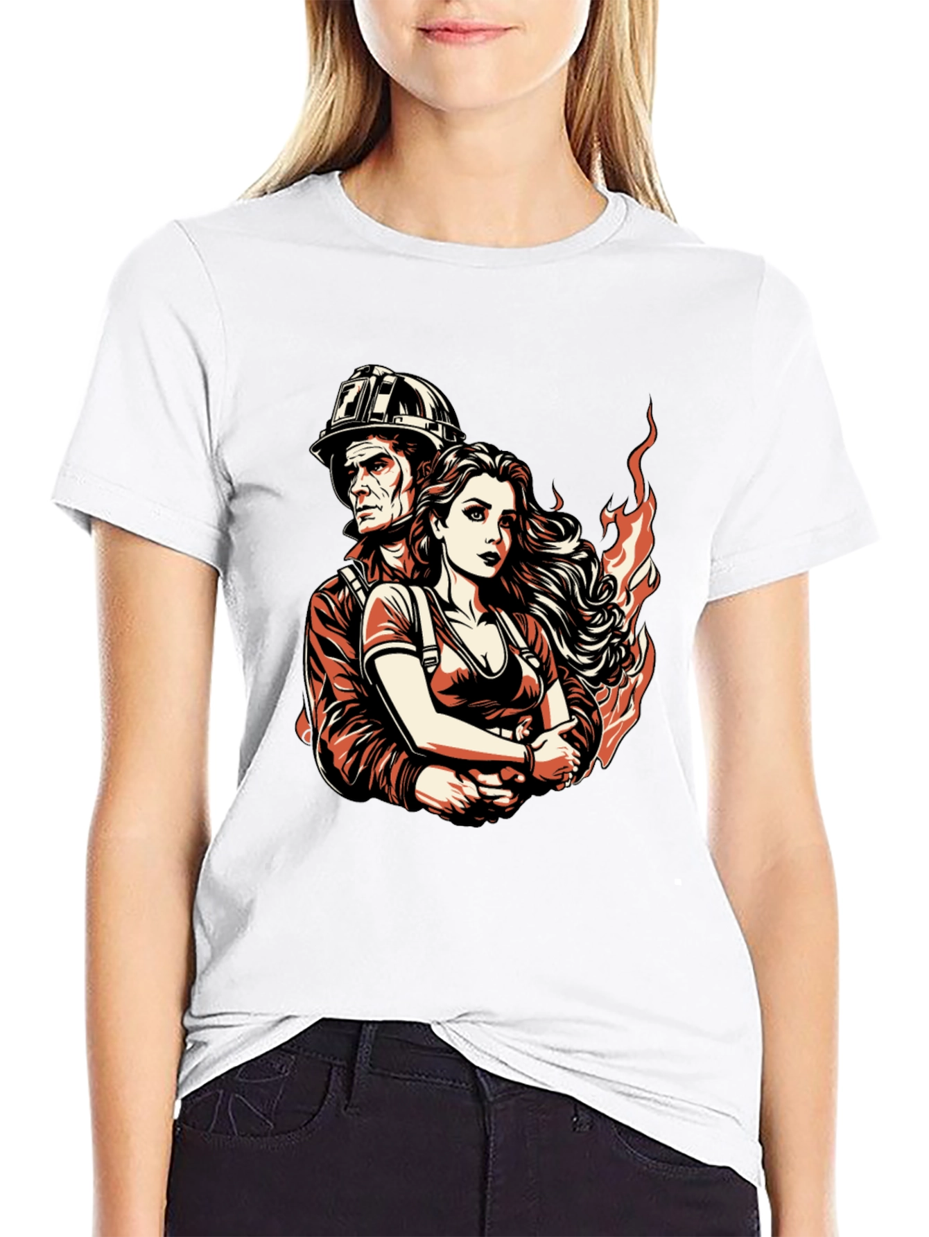 Firefighter Couple Graphic Tee
