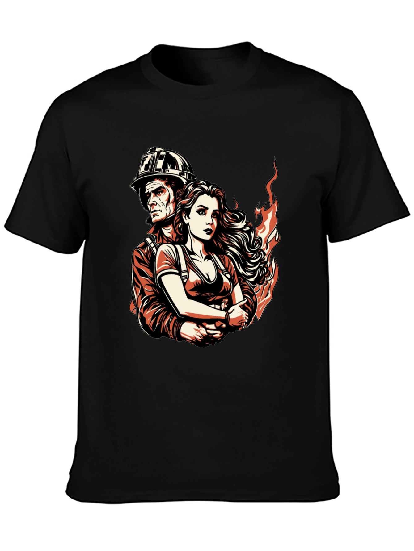 Firefighter Couple Graphic Tee