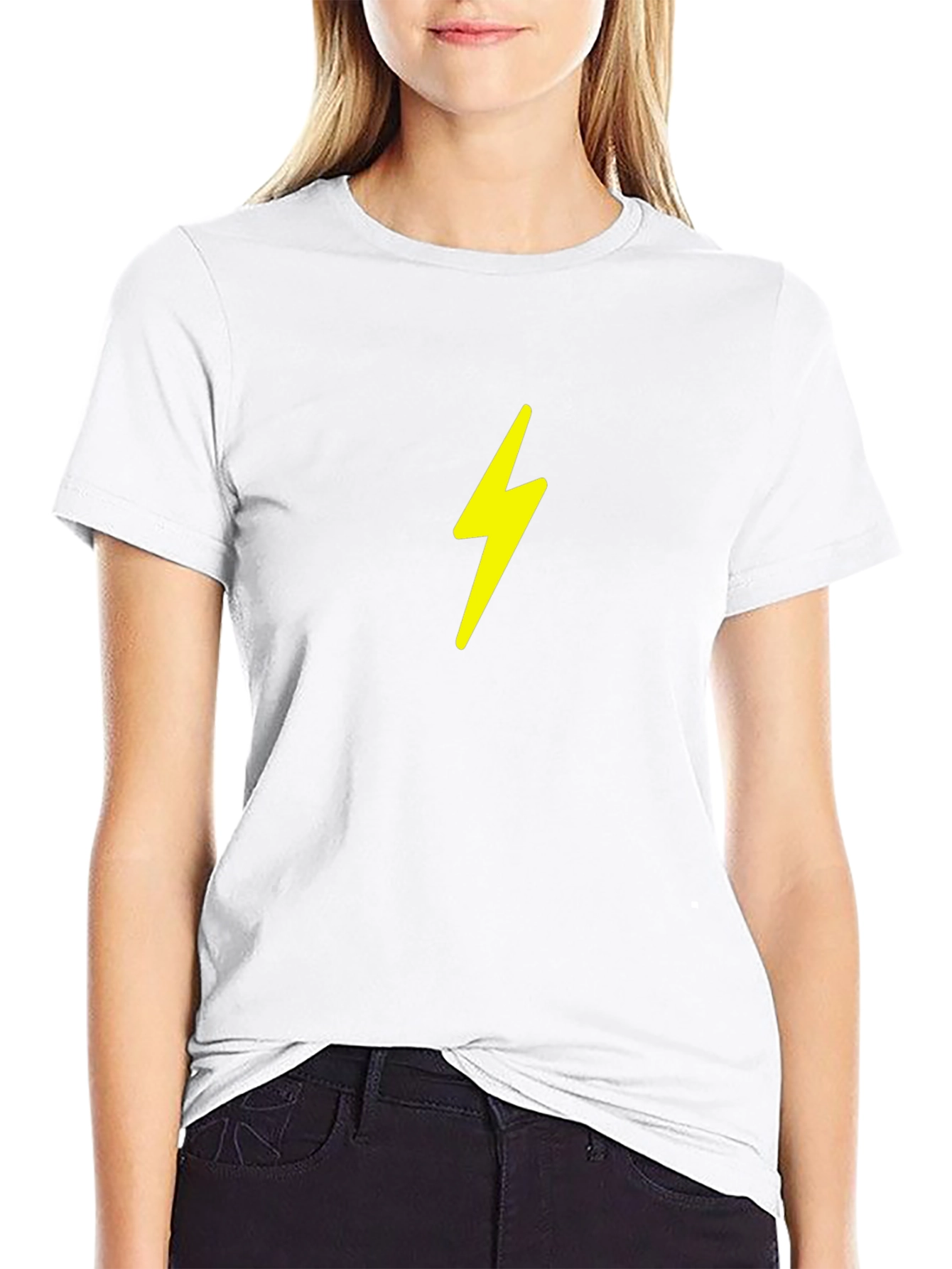 Black Tee with Lightning Bolt Graphic
