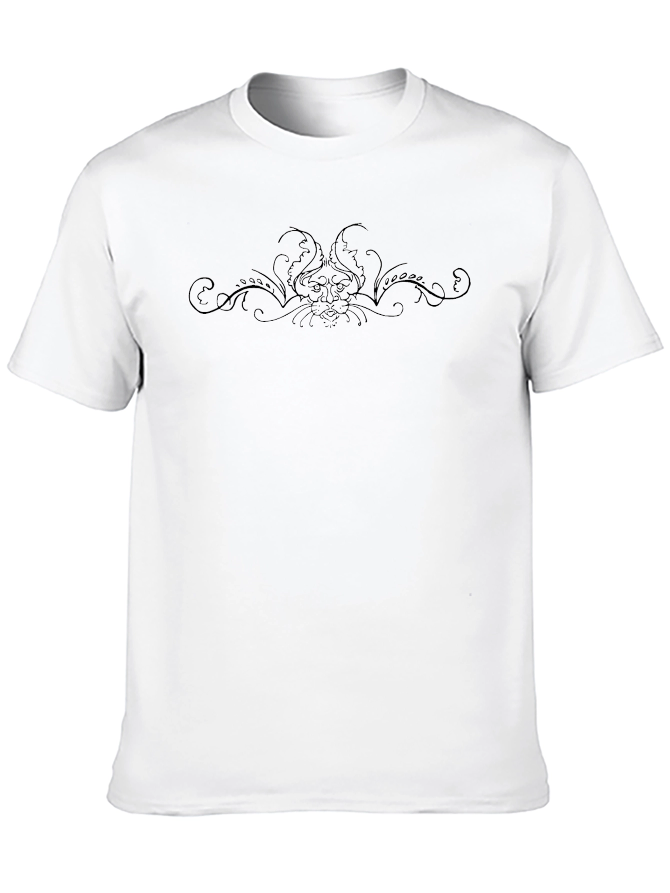 Mens Black T-Shirt with Ornate Graphic