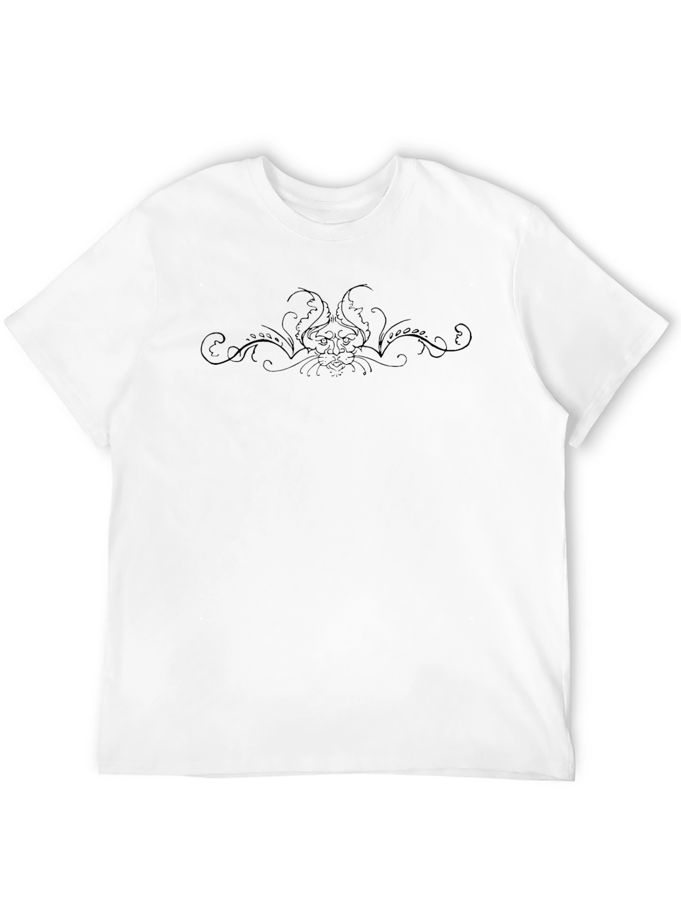 Mens Black T-Shirt with Ornate Graphic