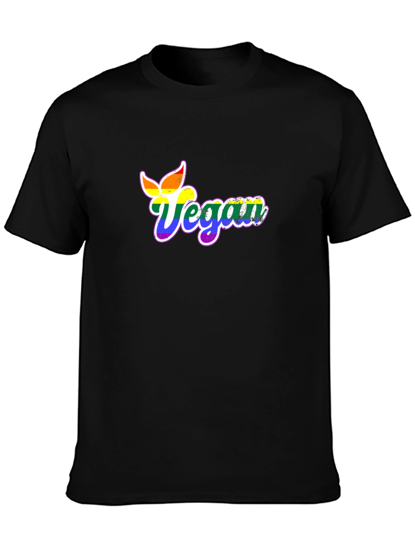 Rainbow Vegan T-Shirt - Black