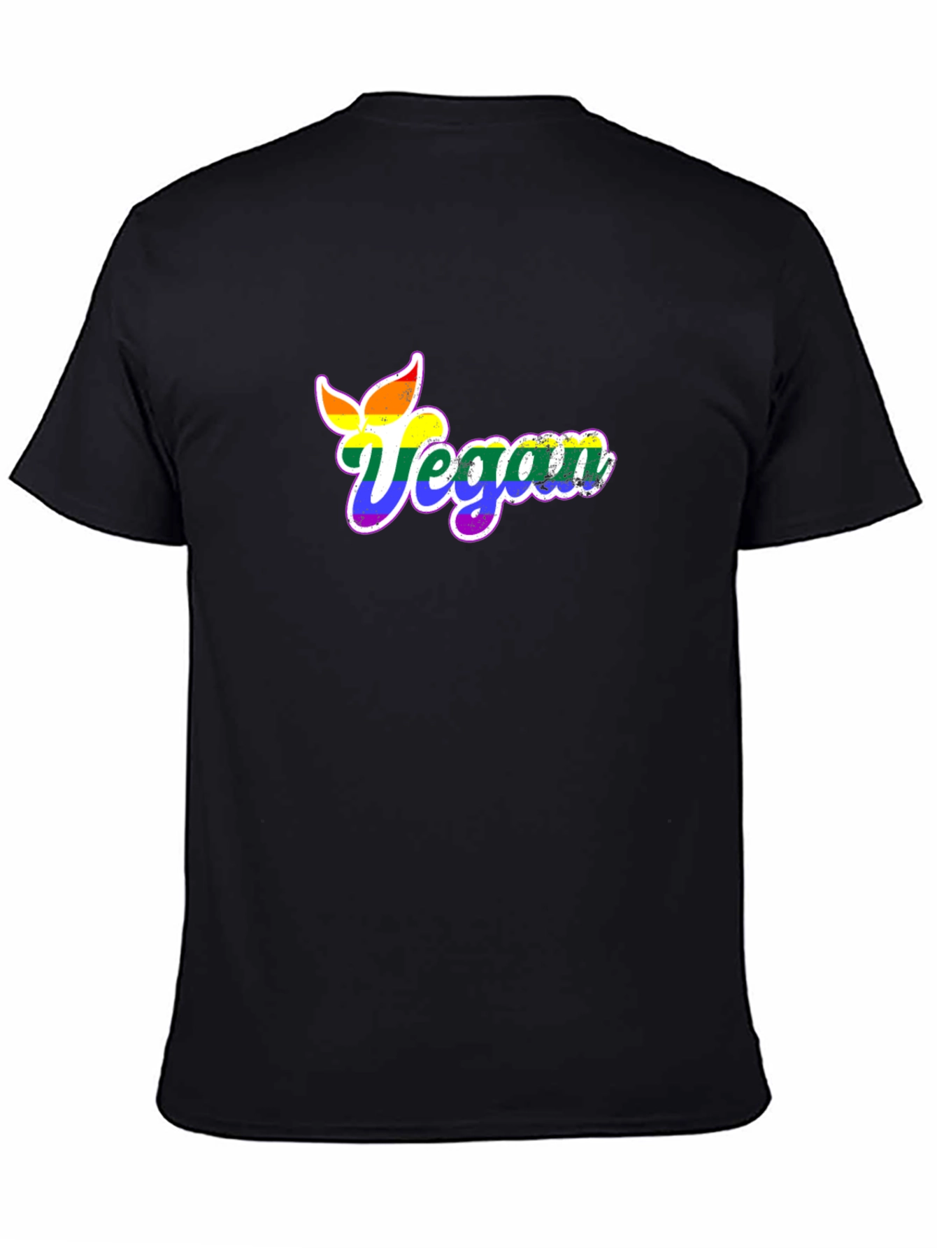 Rainbow Vegan T-Shirt - Black