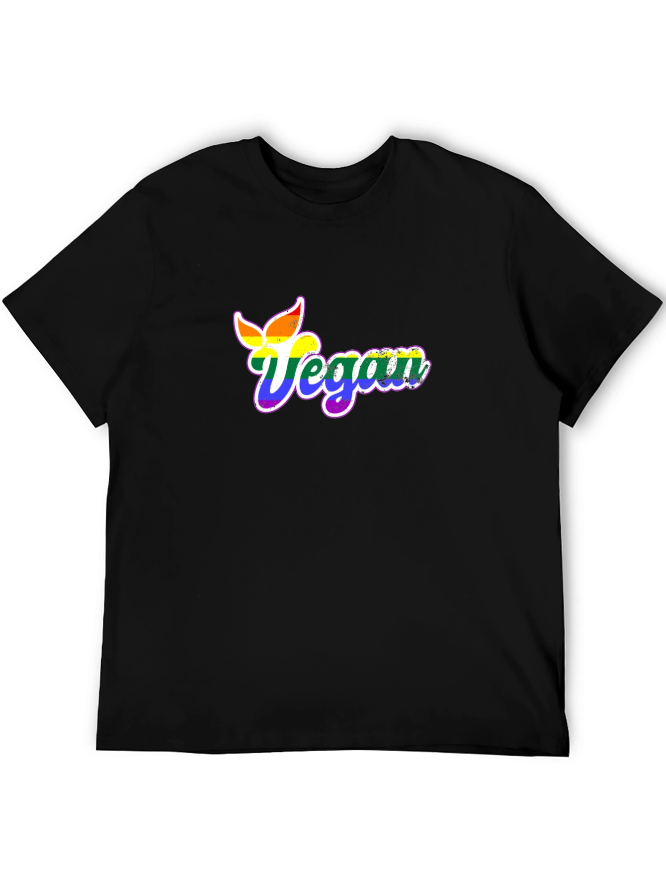 Rainbow Vegan T-Shirt - Black