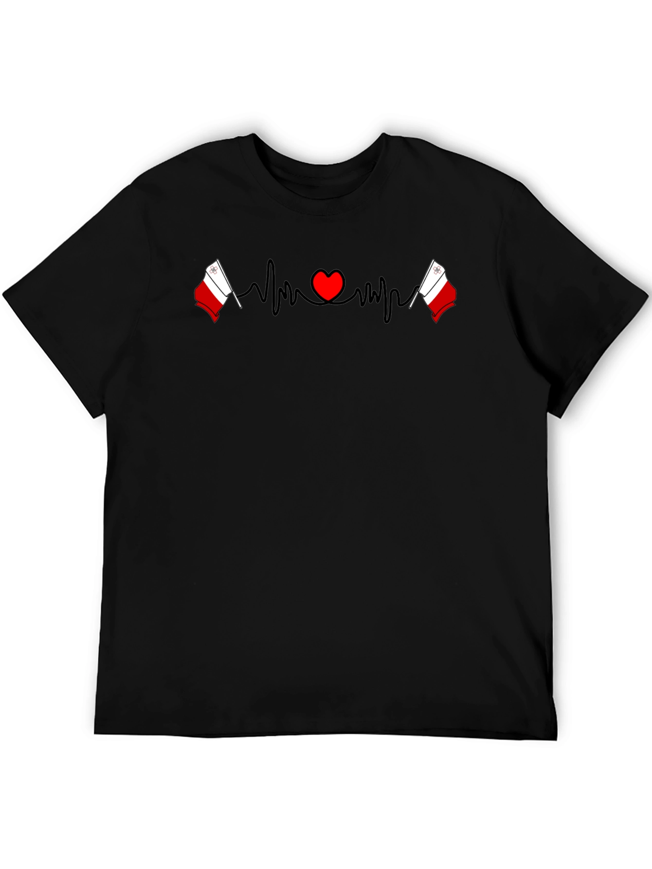 Malta Flag Heartbeat T-Shirt - Country Pride