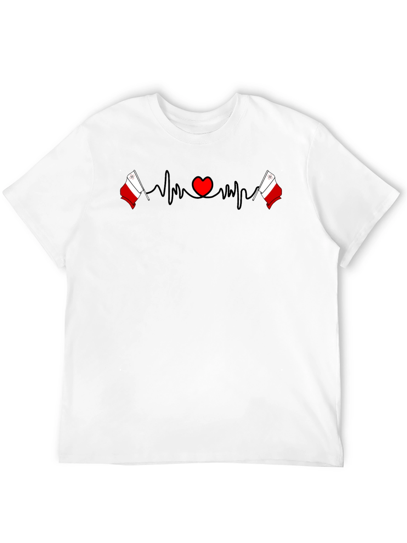 Malta Flag Heartbeat T-Shirt - Country Pride