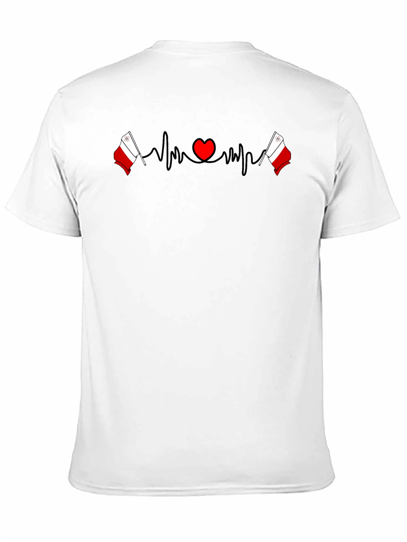 Malta Flag Heartbeat T-Shirt - Country Pride