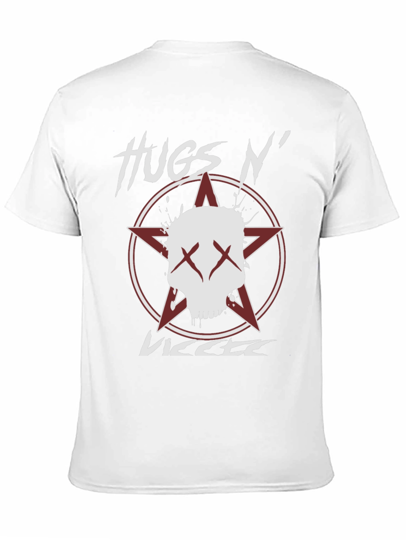 Hugs N VICCTE Black Graphic T-Shirt with Skull Design