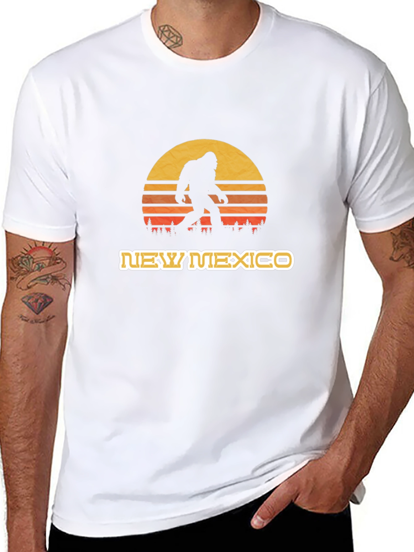 New Mexico Bigfoot Sunset T-Shirt - Black
