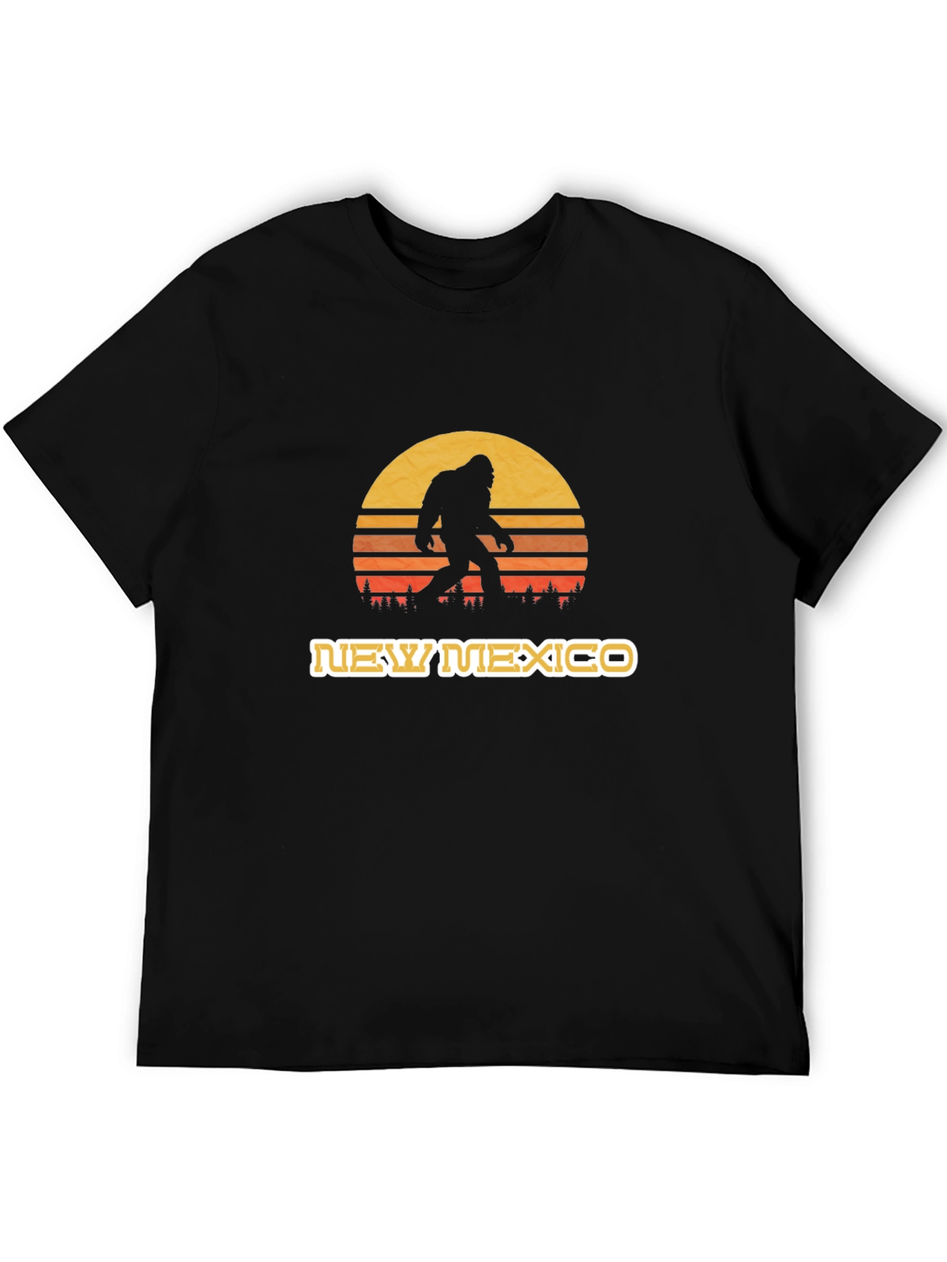 New Mexico Bigfoot Sunset T-Shirt - Black