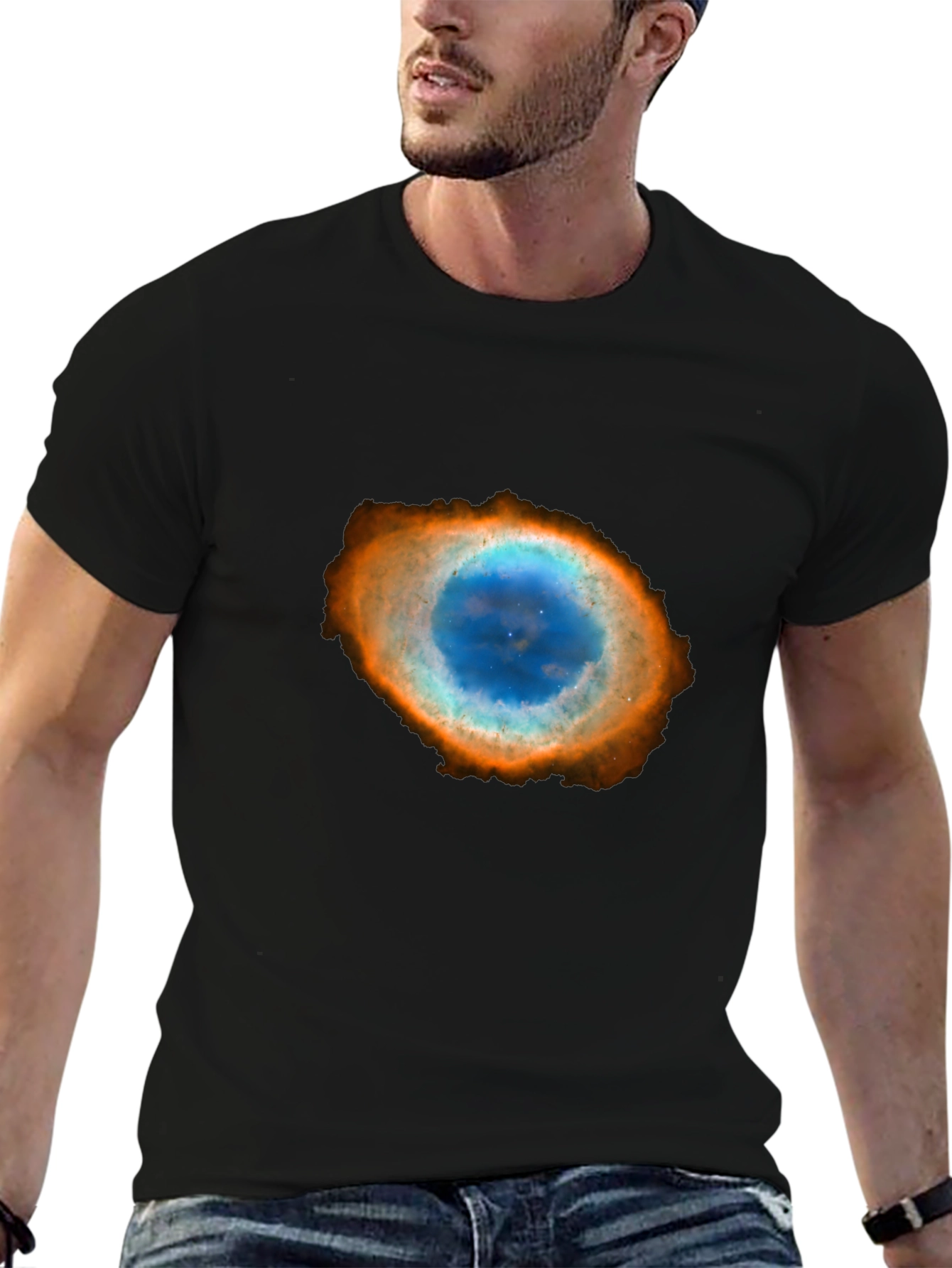 Nebula Graphic Print Black T-Shirt