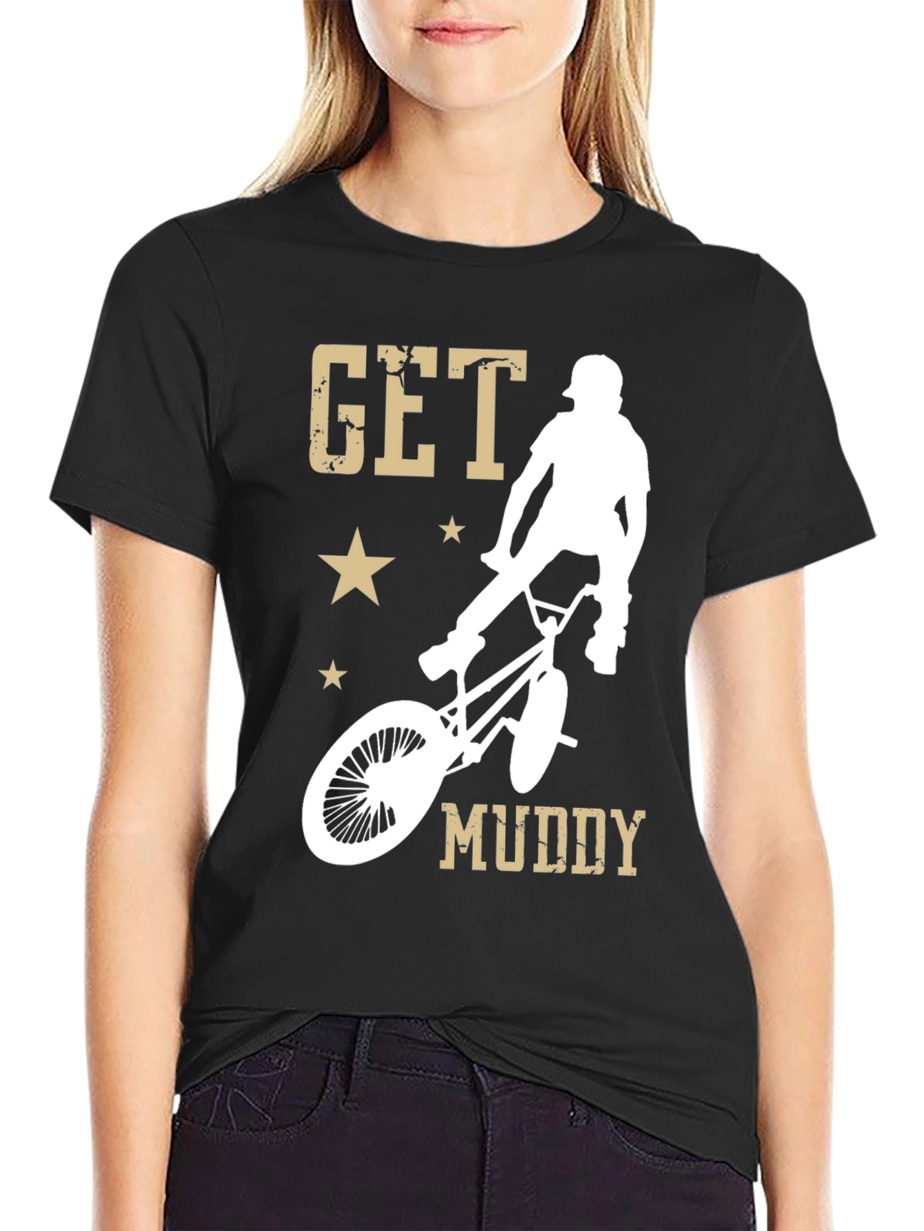 Get Muddy BMX Rider Graphic T-Shirt