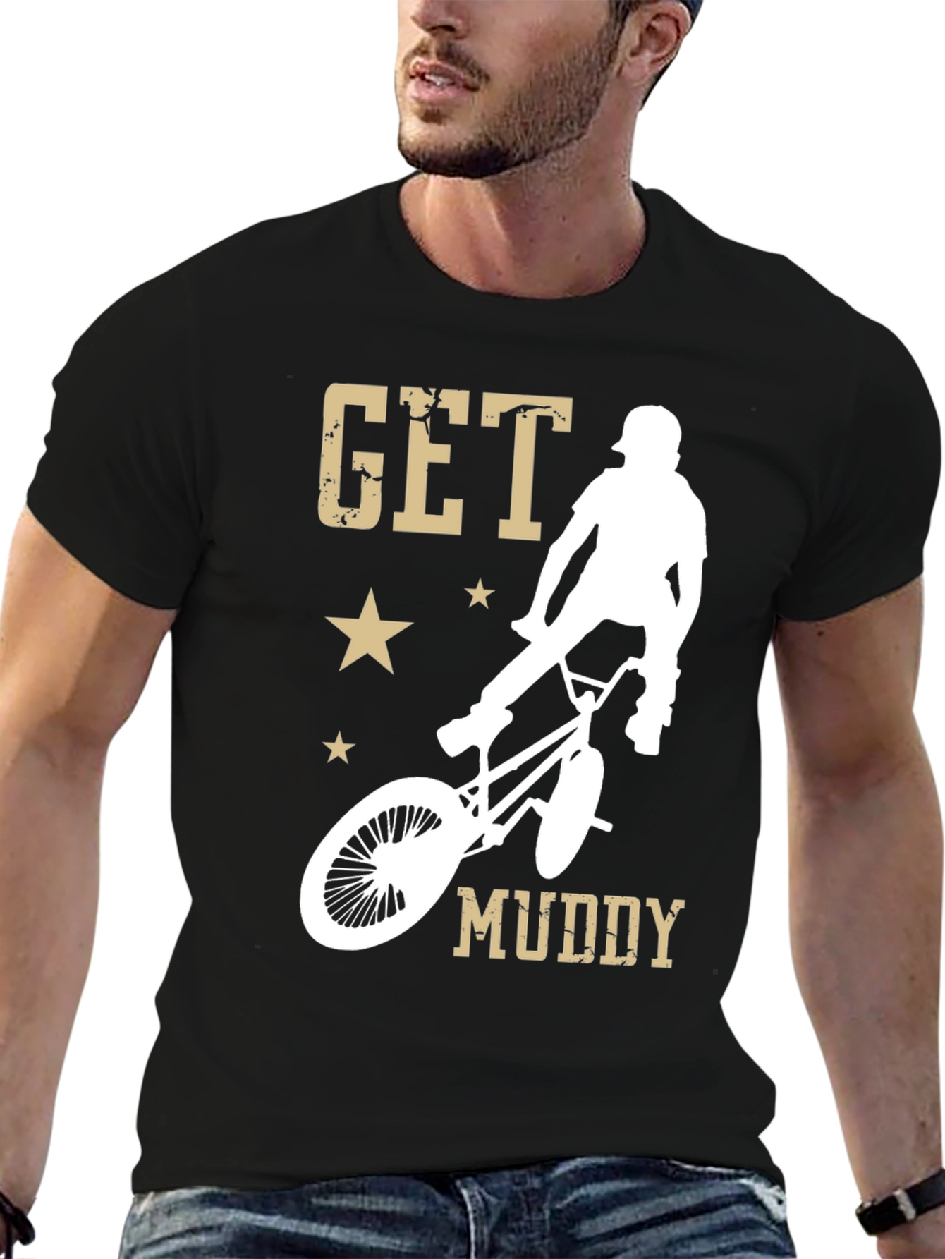 Get Muddy BMX Rider Graphic T-Shirt