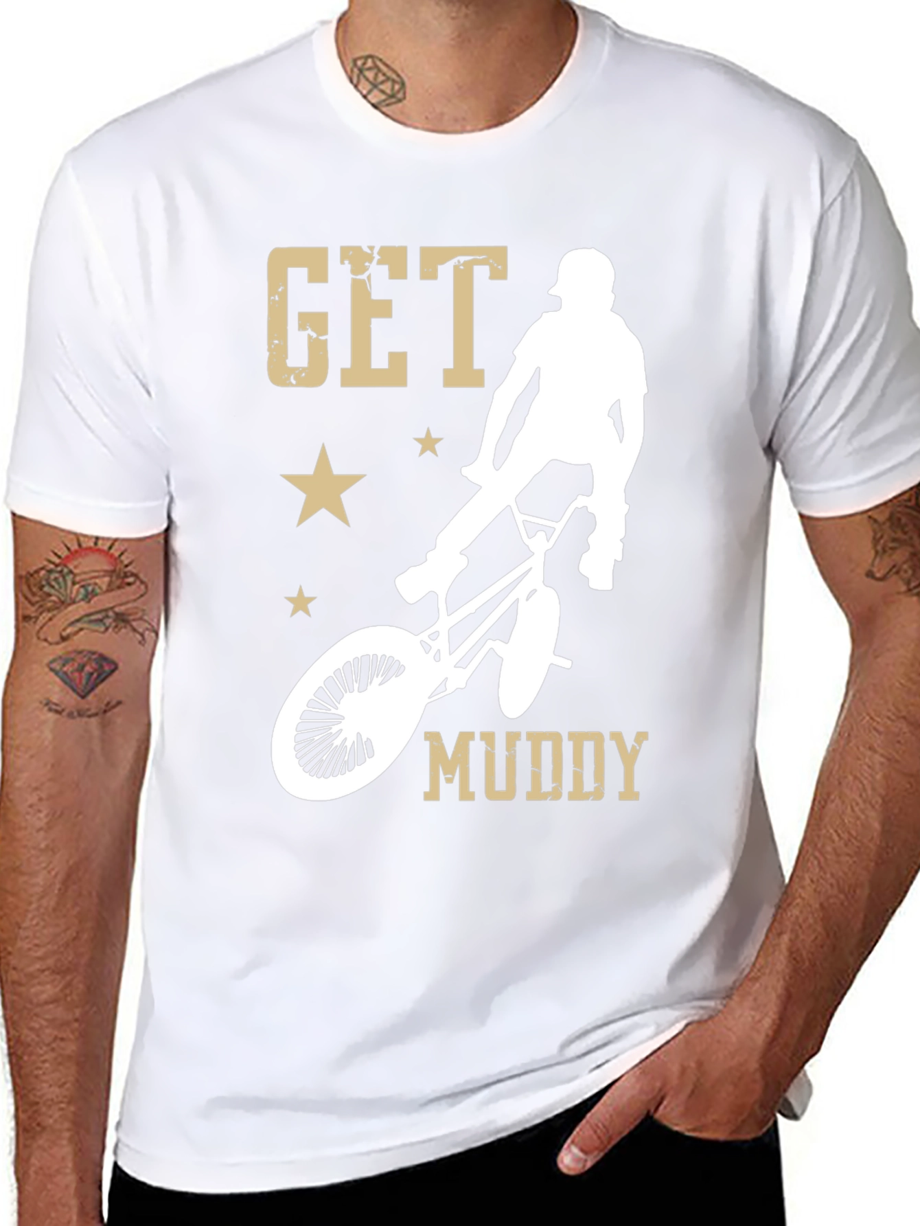 Get Muddy BMX Rider Graphic T-Shirt