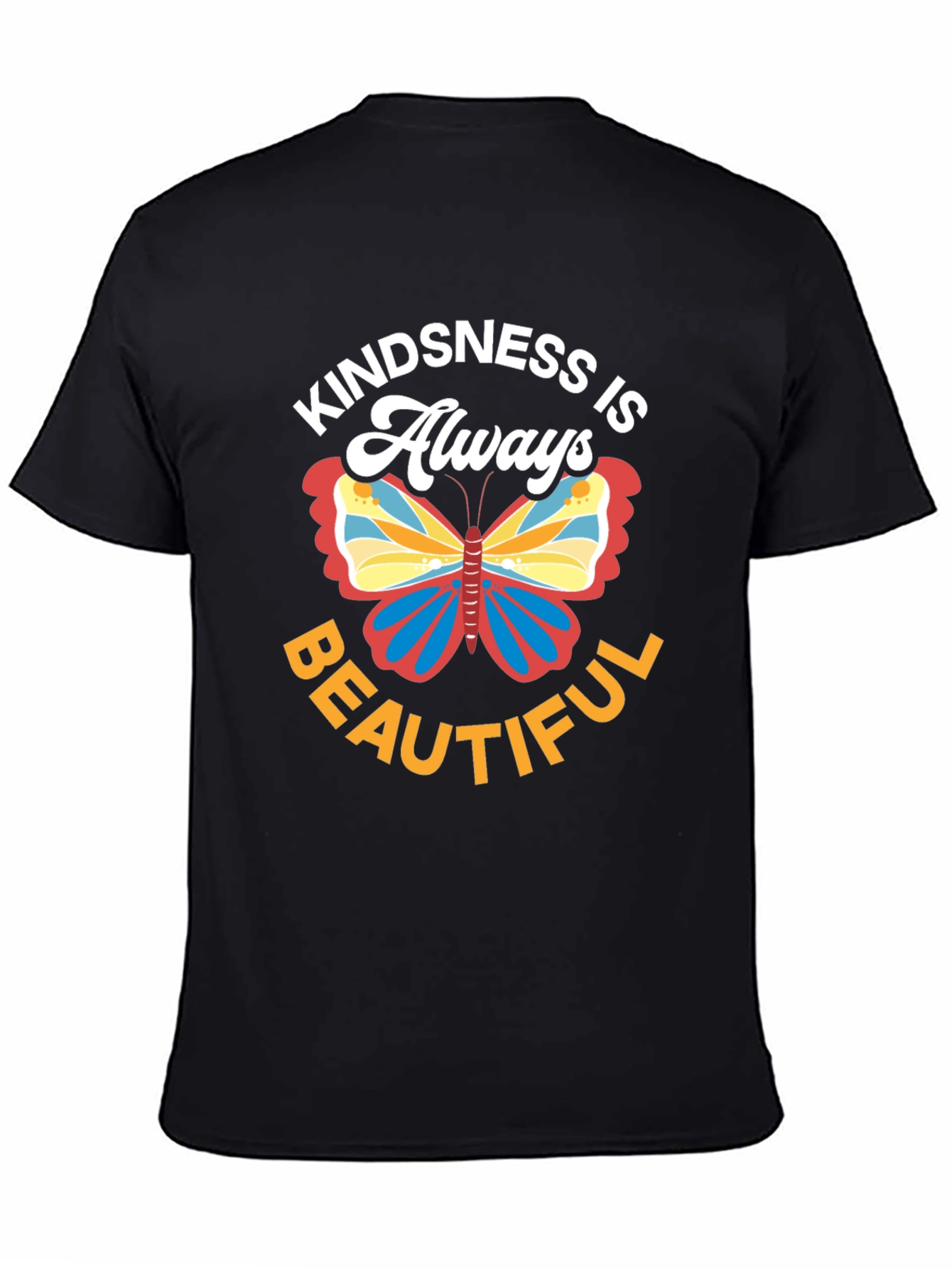 Kindness Butterfly Graphic Tee - Always Beautiful Black Shirt