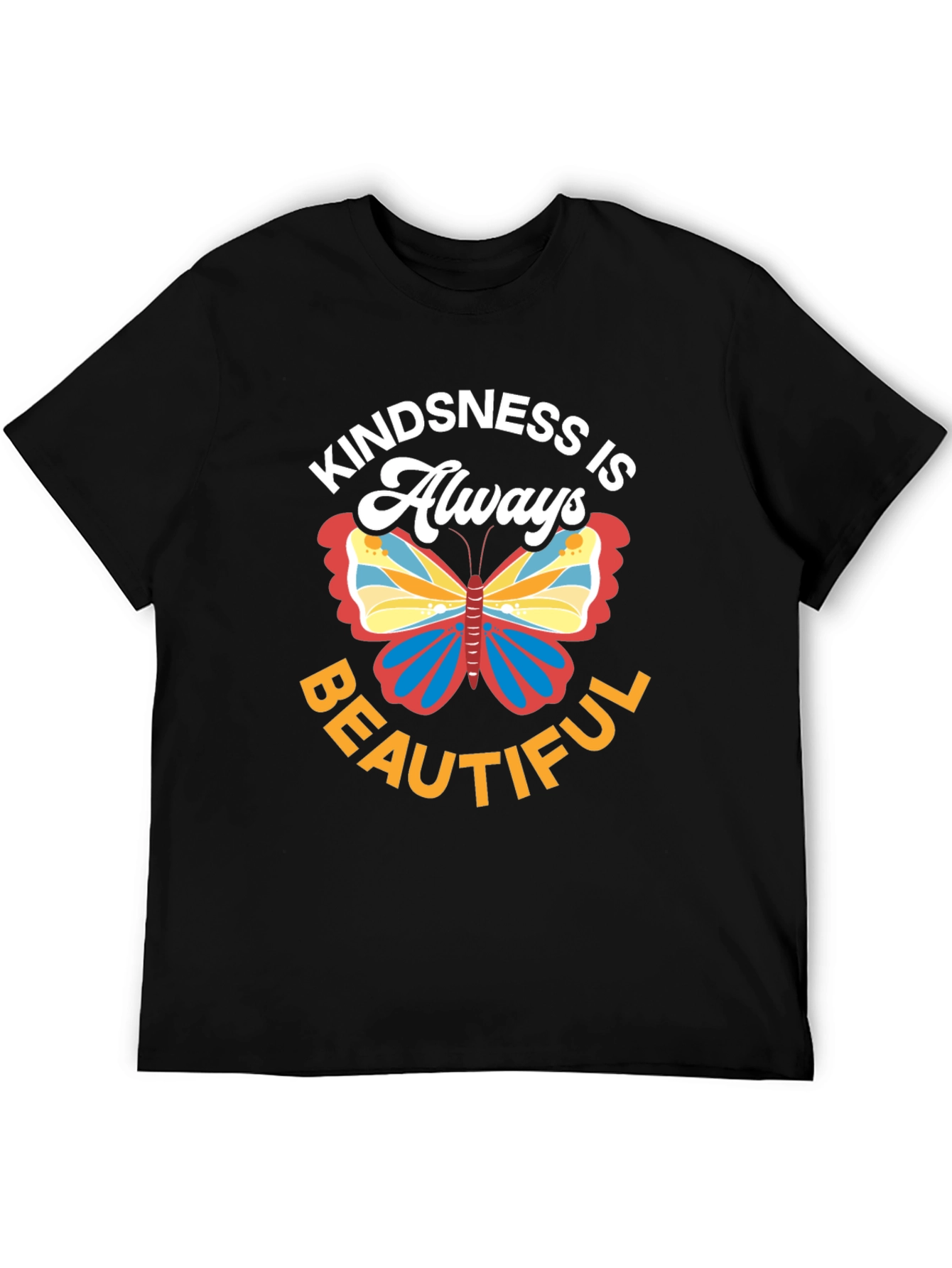 Kindness Butterfly Graphic Tee - Always Beautiful Black Shirt
