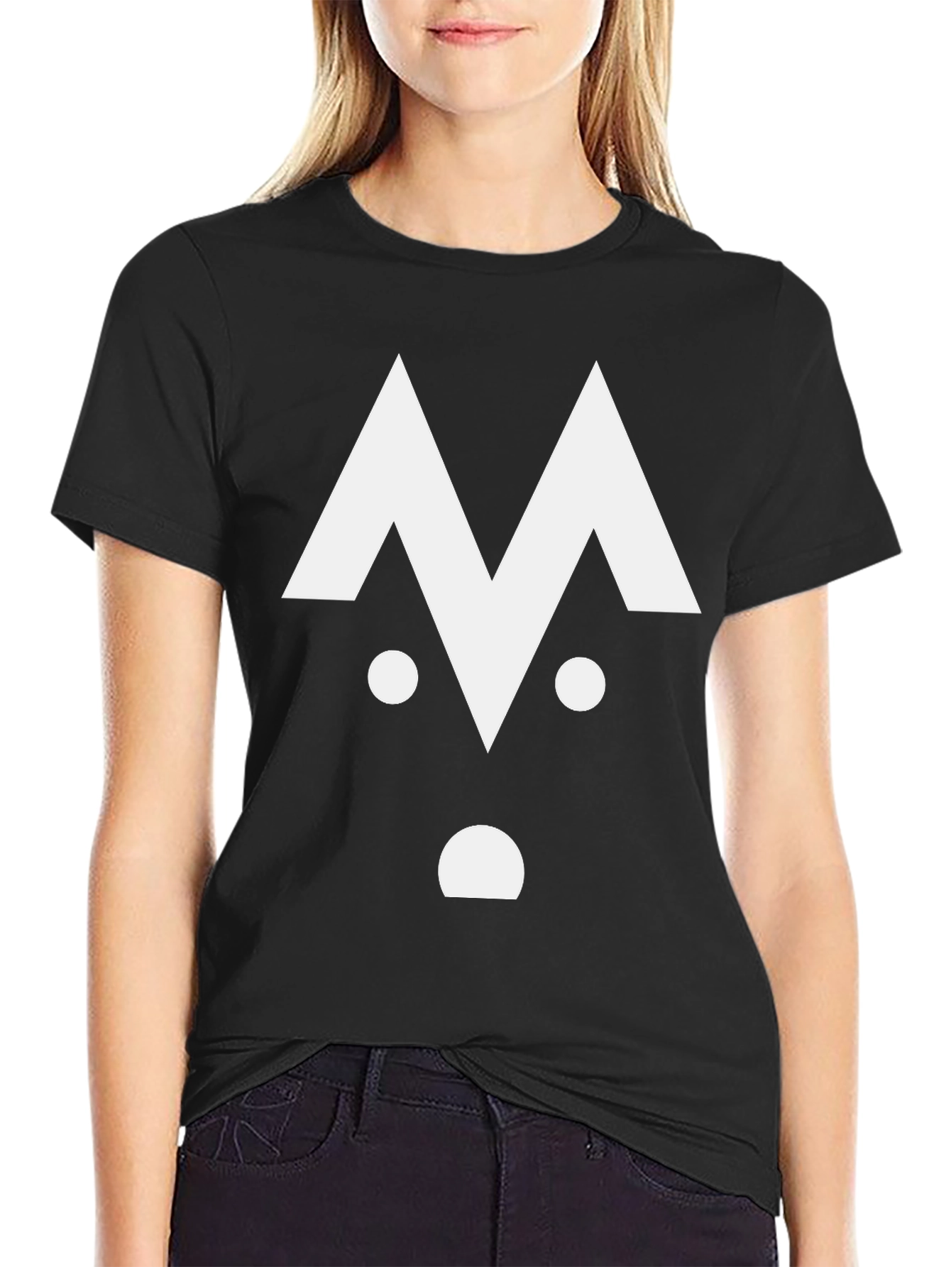 Abstract Graphic Tee - Black Cotton Blend