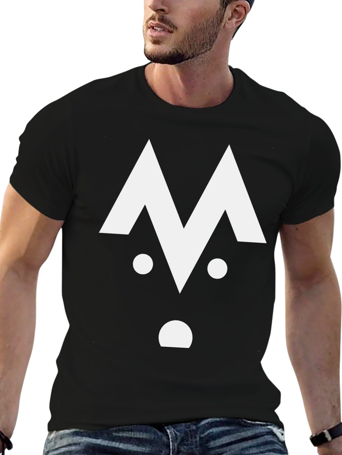 Abstract Graphic Tee - Black Cotton Blend