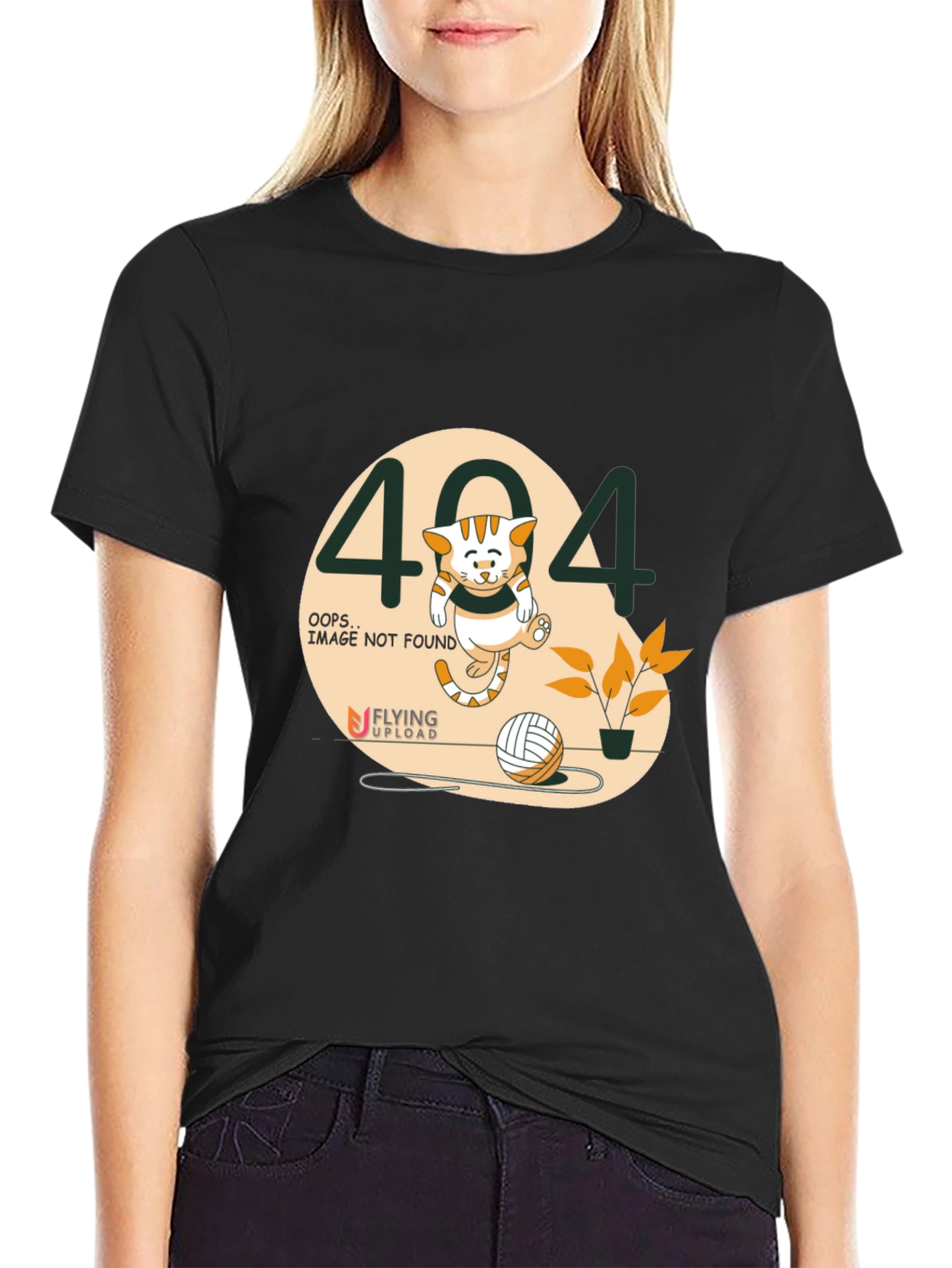 404 Error Cat Graphic T-Shirt