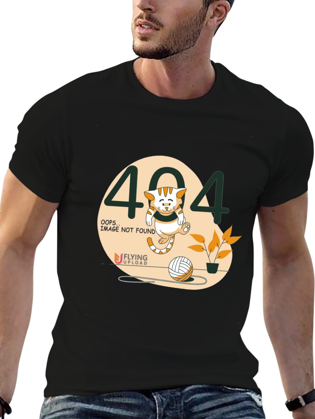 404 Error Cat Graphic T-Shirt