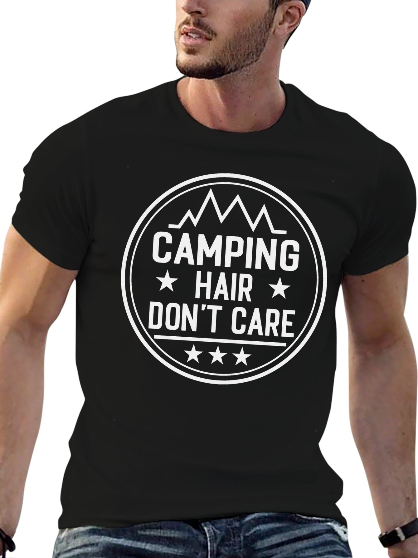 Camping Hair Dont Care Graphic Tee