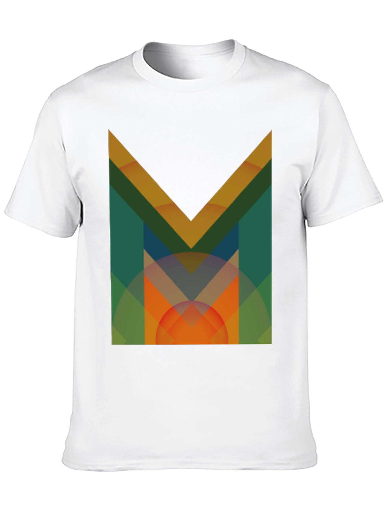 Abstract Geometric M Graphic Black T-Shirt