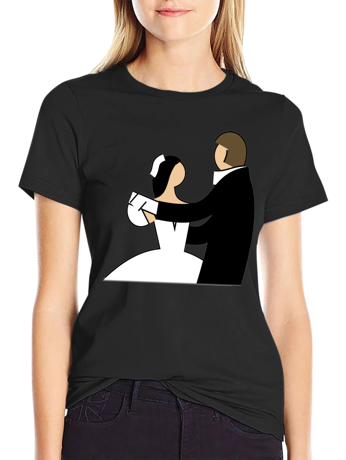 Wedding Dance Graphic Tee - Black Cotton T-Shirt