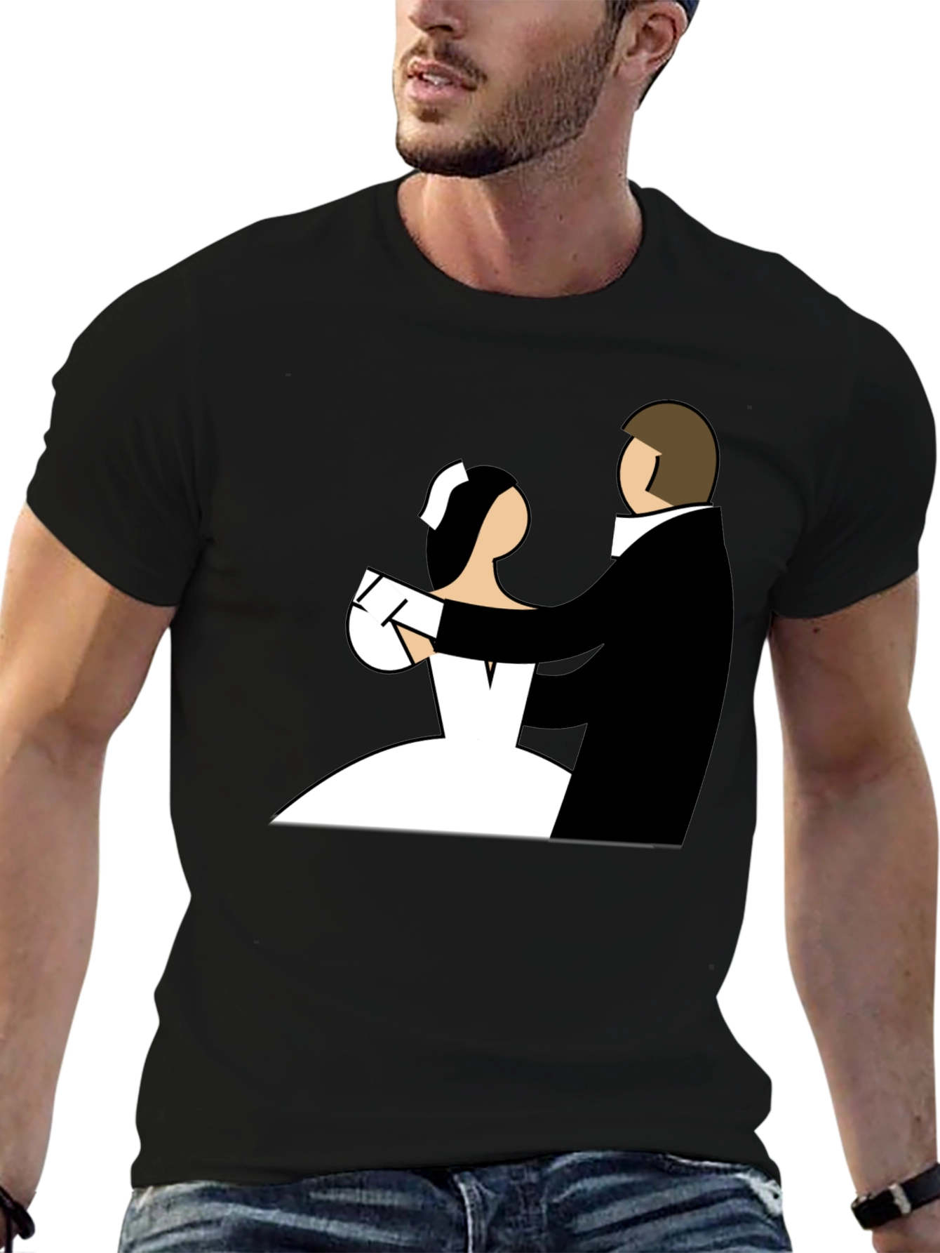 Wedding Dance Graphic Tee - Black Cotton T-Shirt