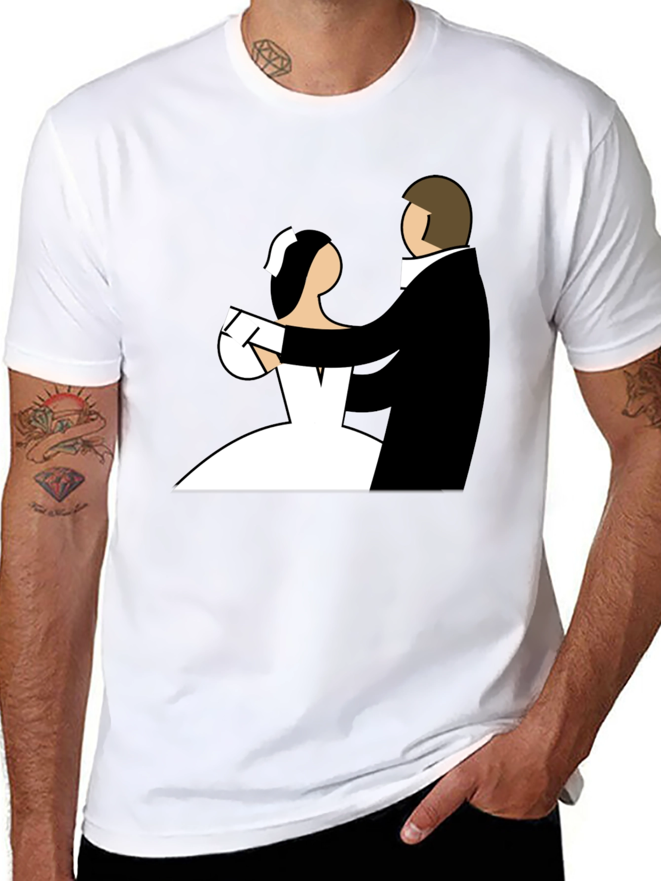 Wedding Dance Graphic Tee - Black Cotton T-Shirt