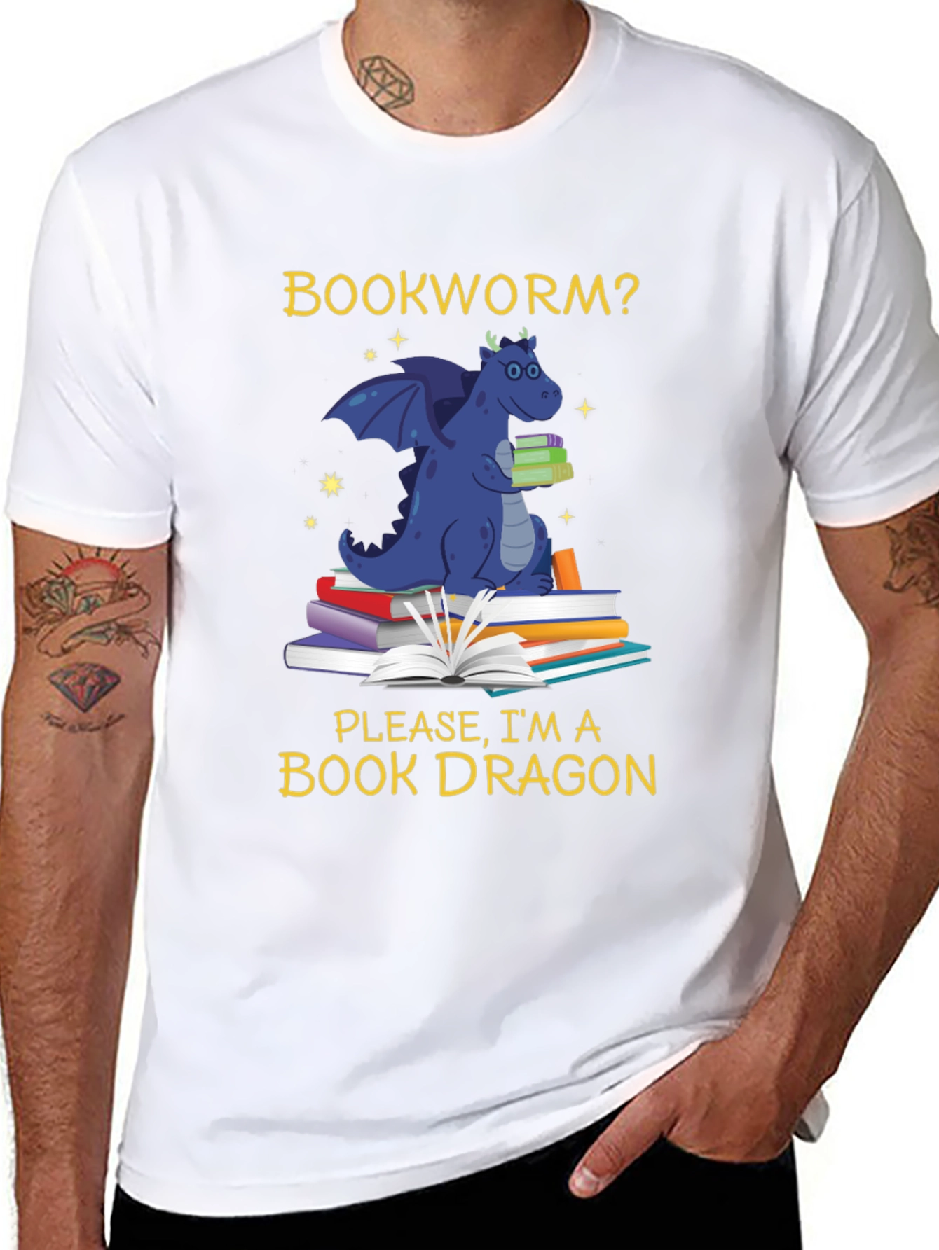 Book Dragon T-Shirt - Funny Bookworm Reading Tee