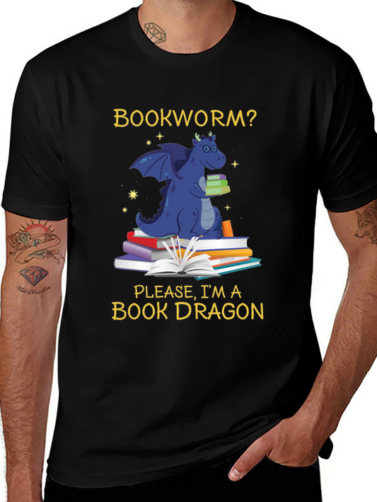 Book Dragon T-Shirt - Funny Bookworm Reading Tee