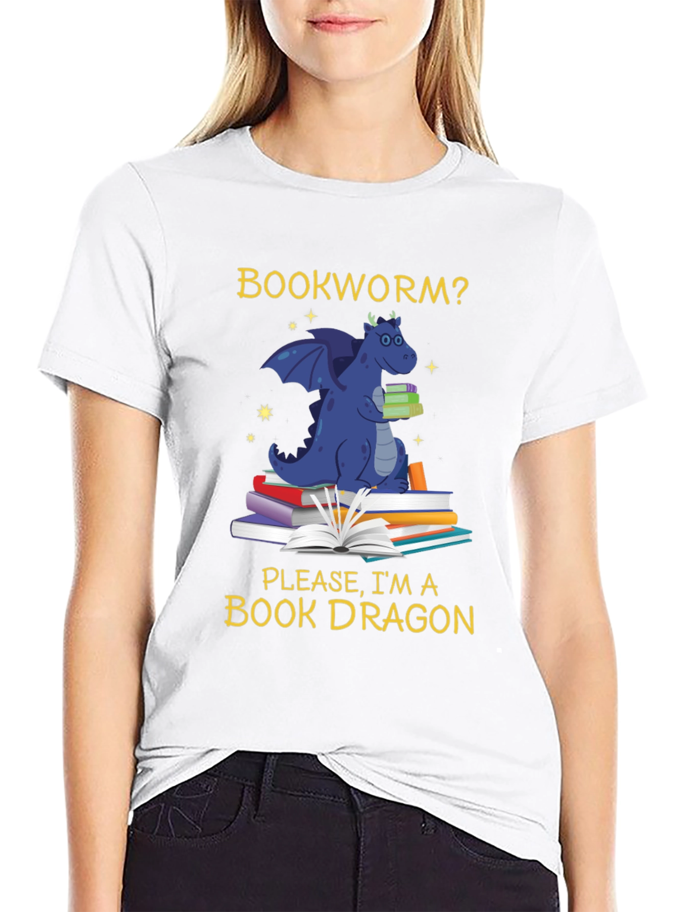Book Dragon T-Shirt - Funny Bookworm Reading Tee
