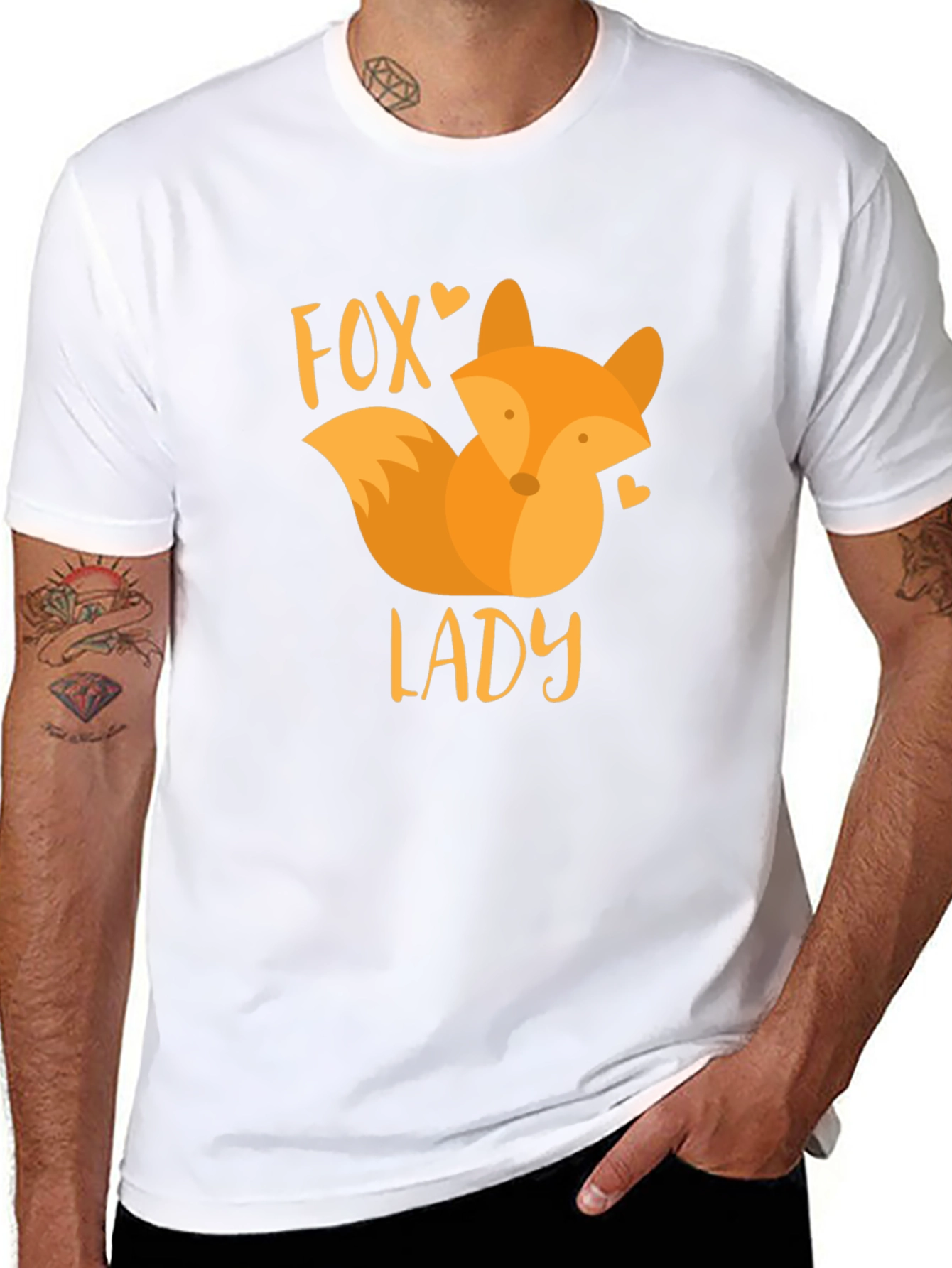 Fox Lady Graphic T-Shirt - Fun Animal Design