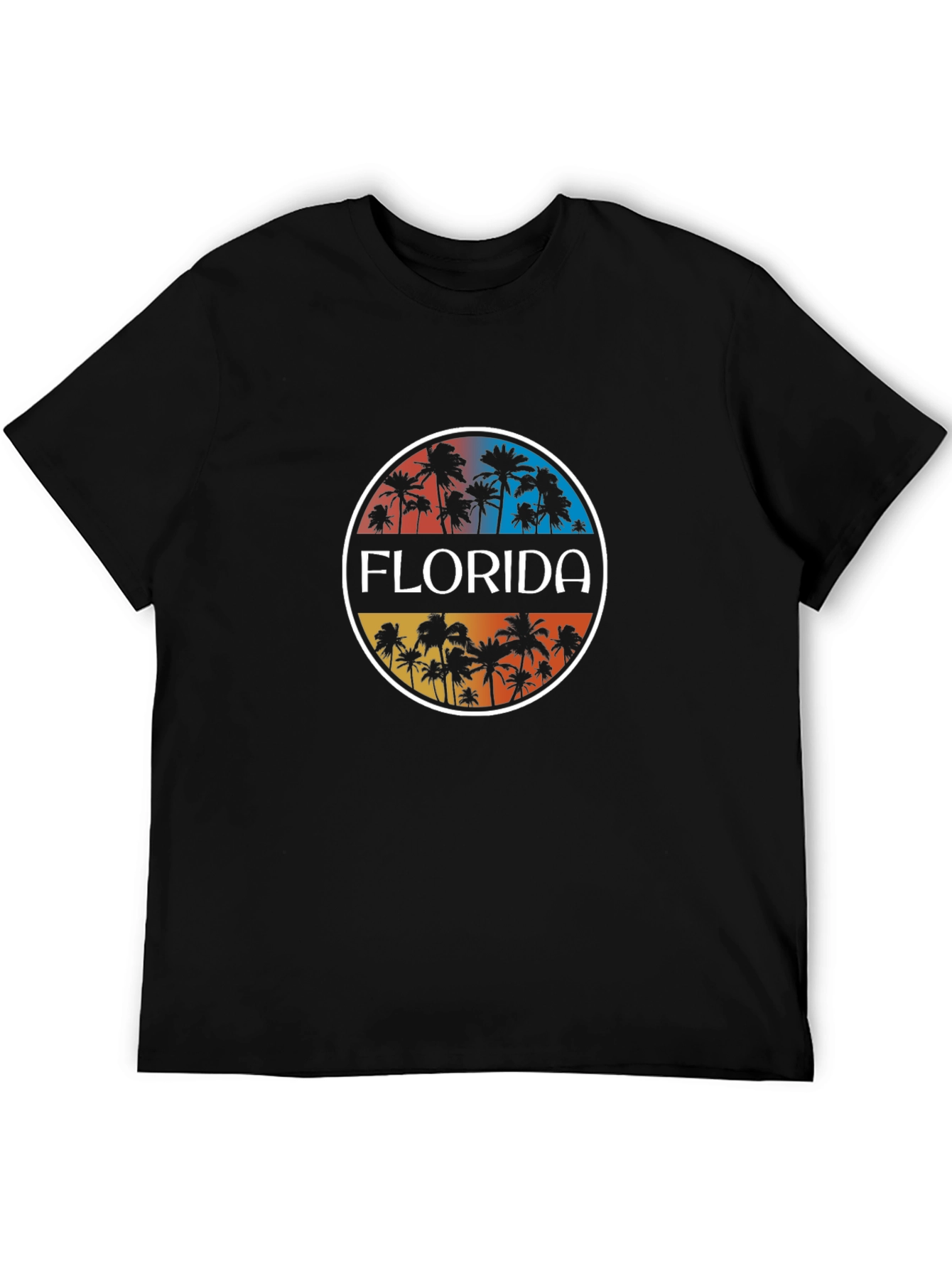 Florida Palm Tree Graphic Tee - Black
