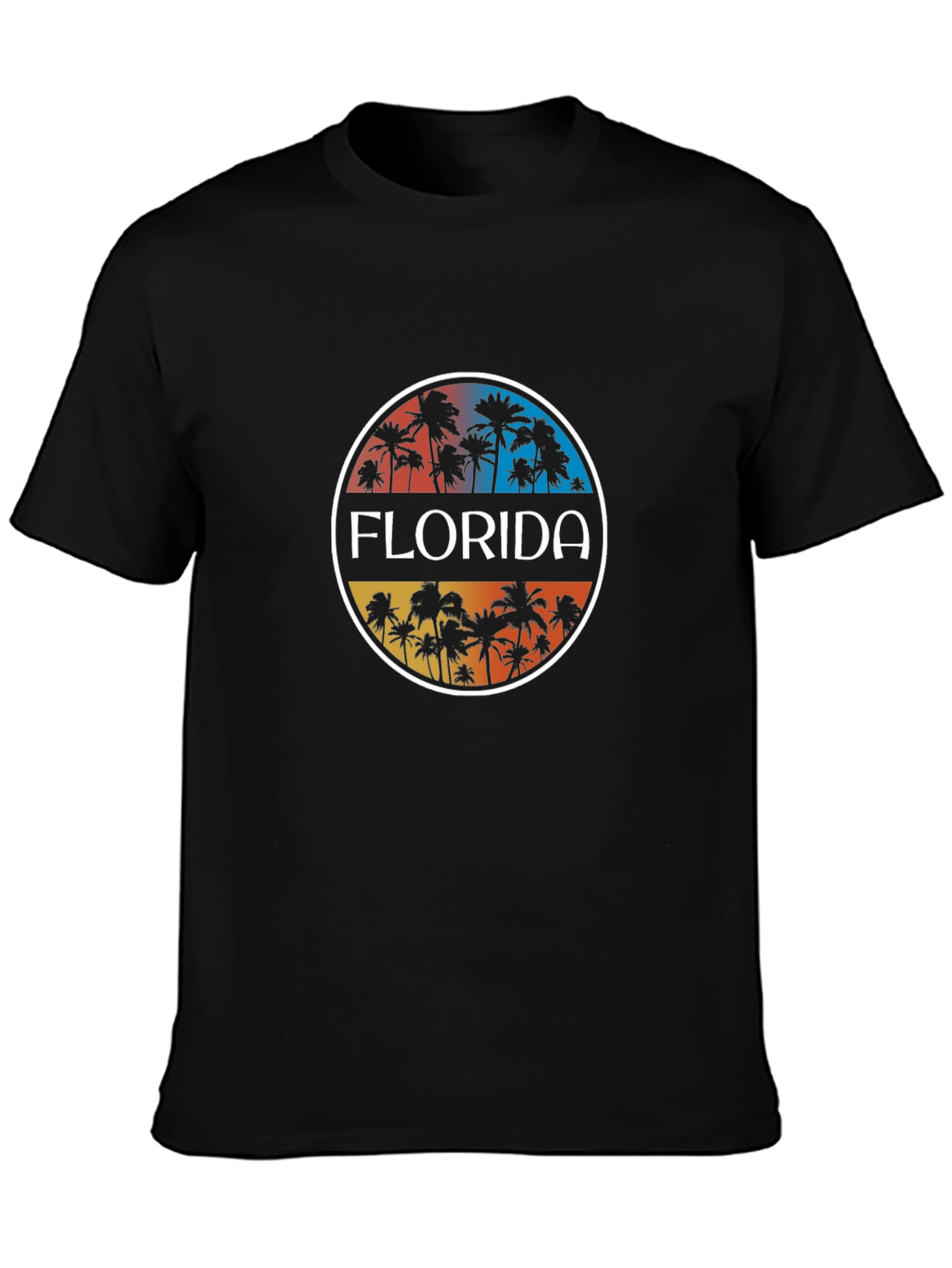 Florida Palm Tree Graphic Tee - Black