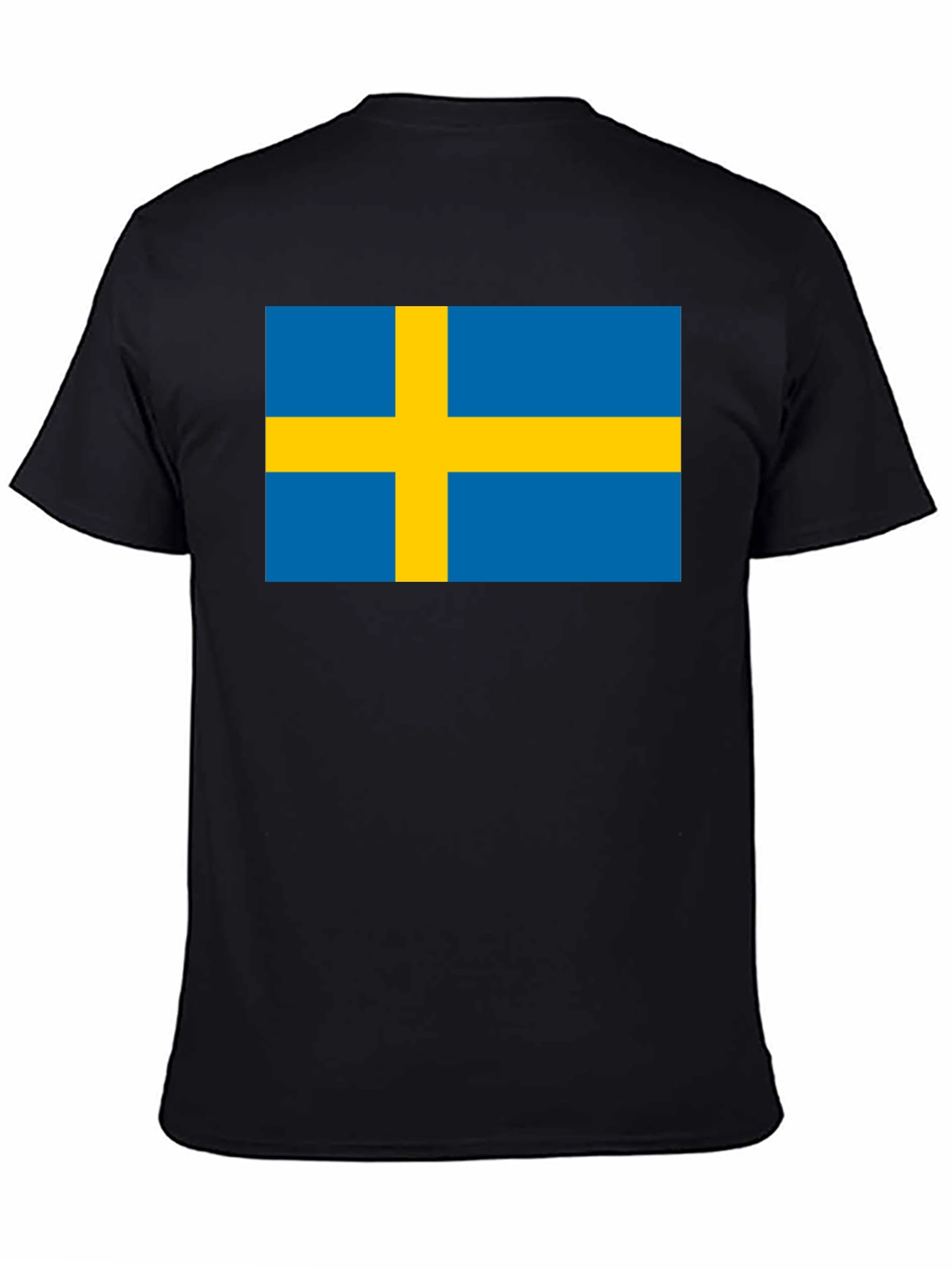 Swedish Flag T-Shirt - Black Crew Neck Tee