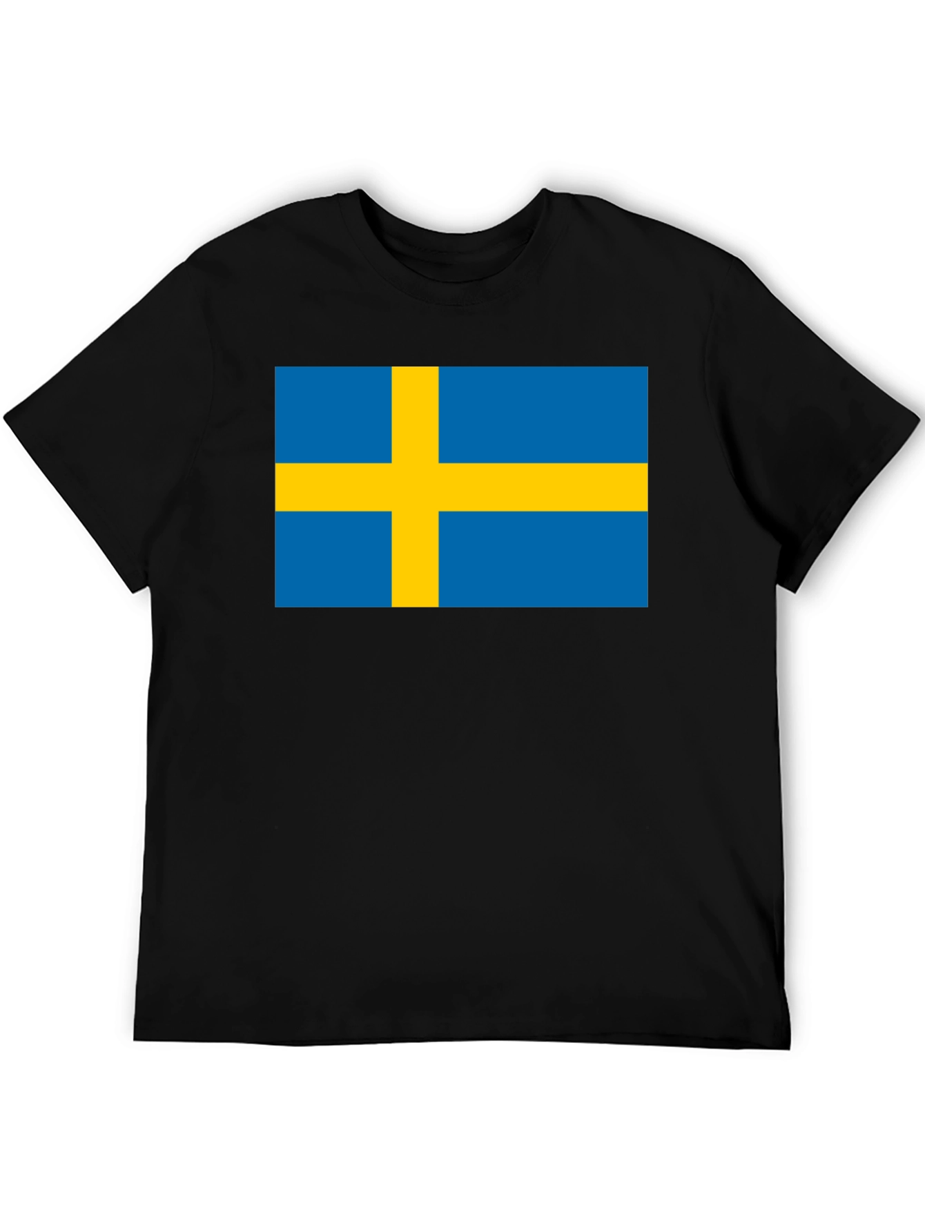 Swedish Flag T-Shirt - Black Crew Neck Tee