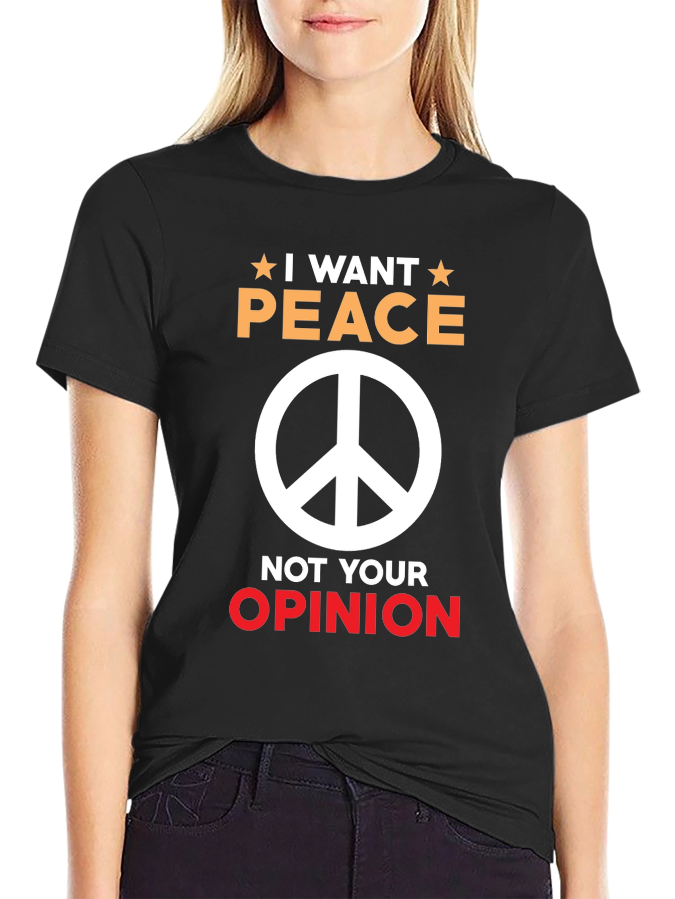 I Want Peace Graphic Tee - Unisex Black T-Shirt